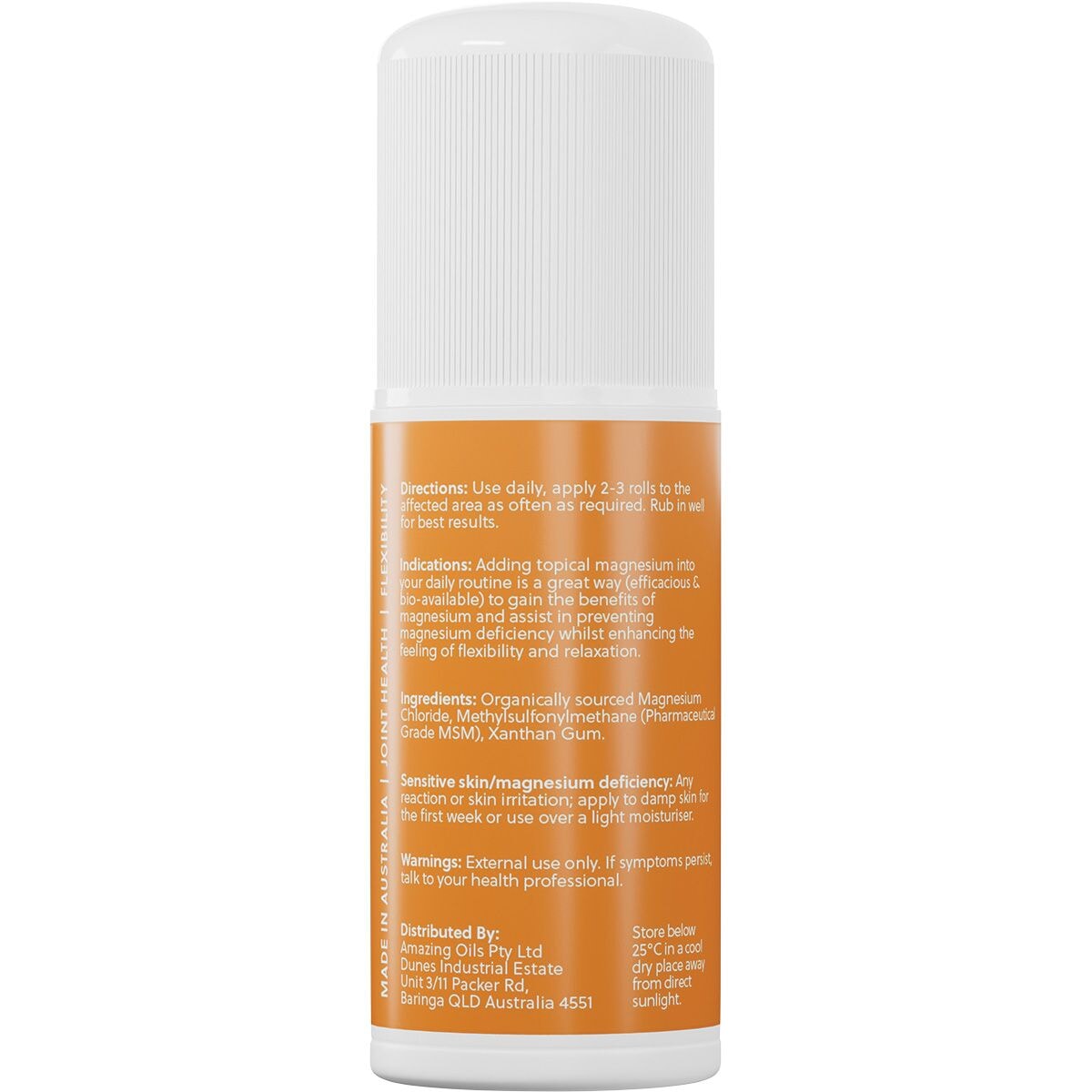 Best Magnesium Gel with MSM for Natural Pain Relief - 60ml Roll-On for Muscle Recovery & Relaxation | Perfect for Athletes, Post-Workout & Daily Stress Relief