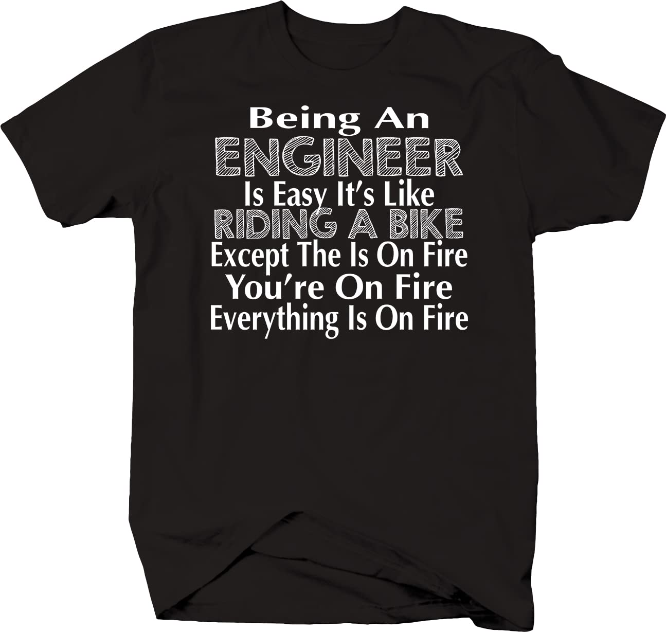 Engineer Bike Riding Graphic T-Shirt for Men - Black | Funny Engineering Shirt for Work, Gifts & Casual Wear
