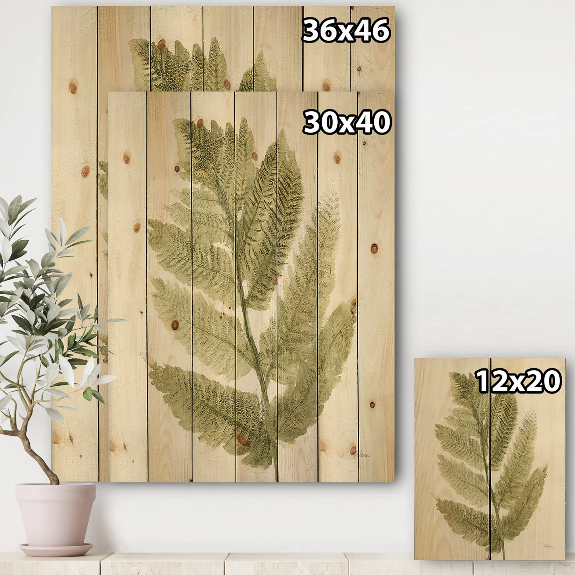 DesignQ Simple Forest Farmhouse Wood Wall Decor - Green Floral Wood Wall Art, Large Pine Wood Wall Panels for Living Room, Bedroom & Home Decor | Rustic Nature Inspired Wall Hangings