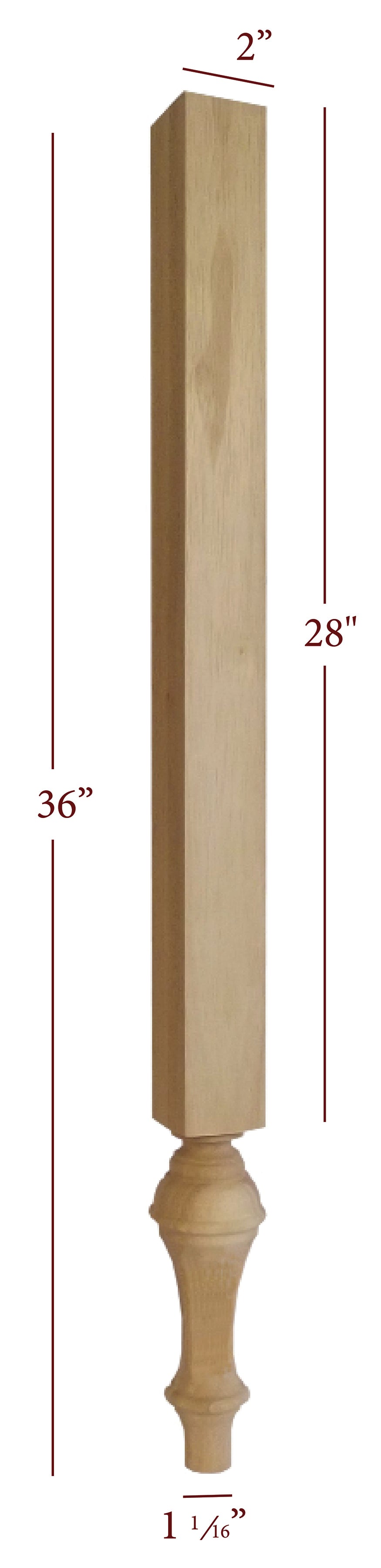 Grand Plain Traditional Furniture Vanity Leg - Classic Wooden Vanity Table Legs for Home Decor, DIY Projects & Bedroom Makeover - Perfect for Dressers, Desks & Vanity Tables