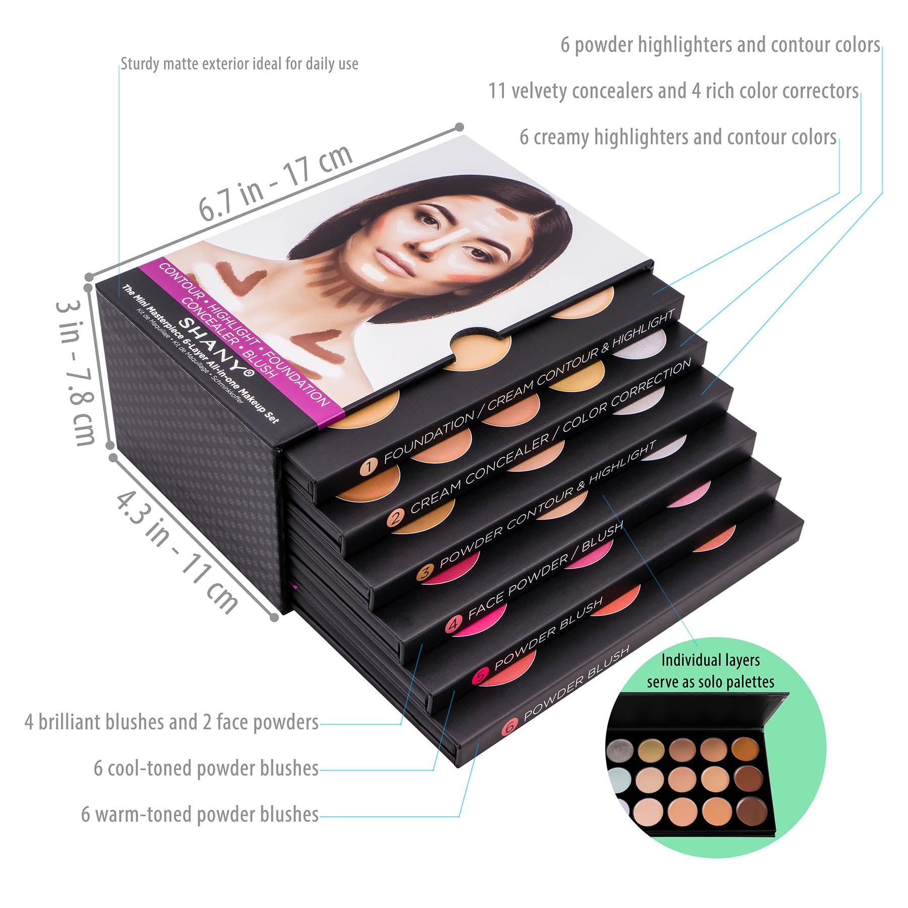 Professional Masterpiece Makeup Kit - Face Shaping, Highlighting & Contouring Palette for Flawless Beauty | Perfect for Daily Makeup, Special Occasions & Photography