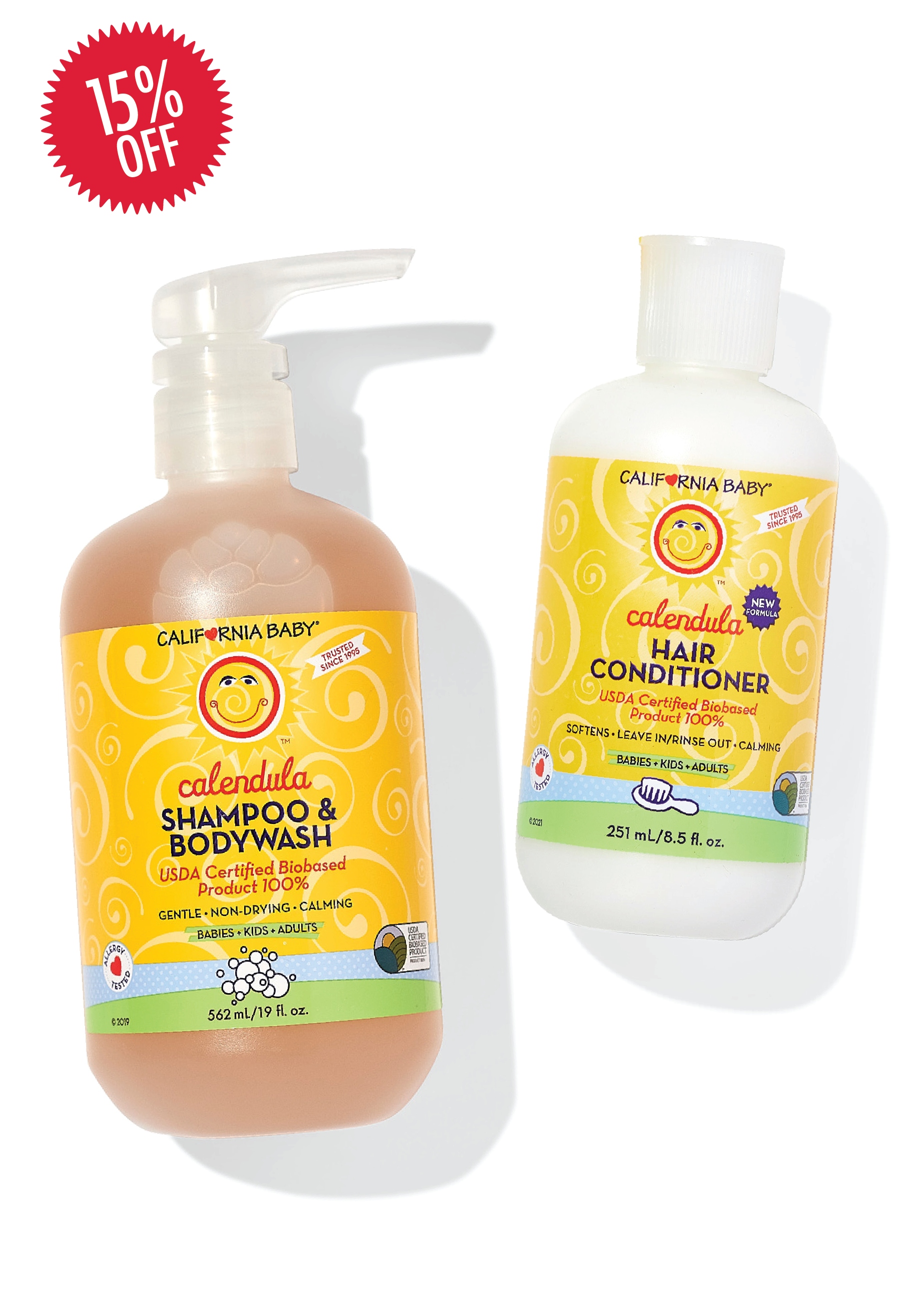 Calendula™ Shampoo & Conditioner Set for Dry & Sensitive Scalp | Natural Hair Care Bundle for Hydration & Soothing Relief | Perfect for Daily Use & Color-Treated Hair