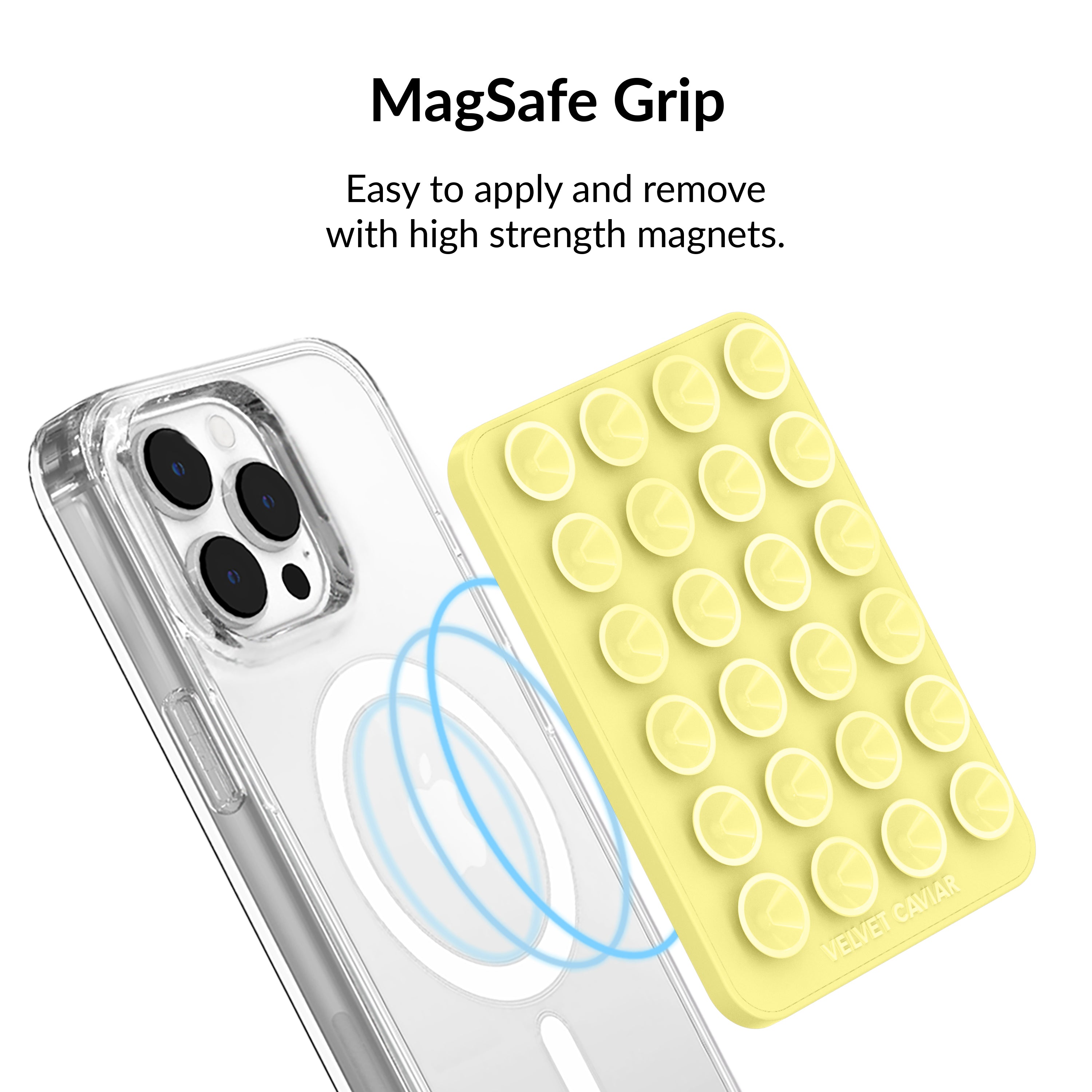 Butter Yellow MightyGrip MagSafe Phone Mount - Secure Magnetic Car Mount for iPhone 14/13/12, Perfect for Driving, Cycling & Hands-Free Use
