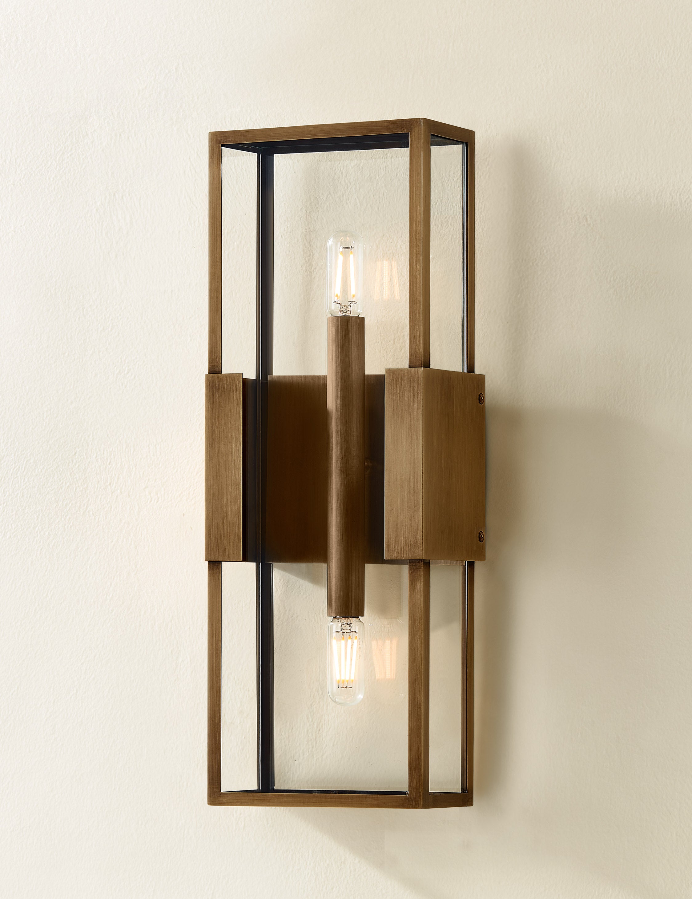 Amber Outdoor Wall Sconce Light - Weatherproof Exterior Lighting Fixture for Porch, Patio, Garden & Entryway - Elegant Outdoor Wall Lamp with Clear Glass Shade