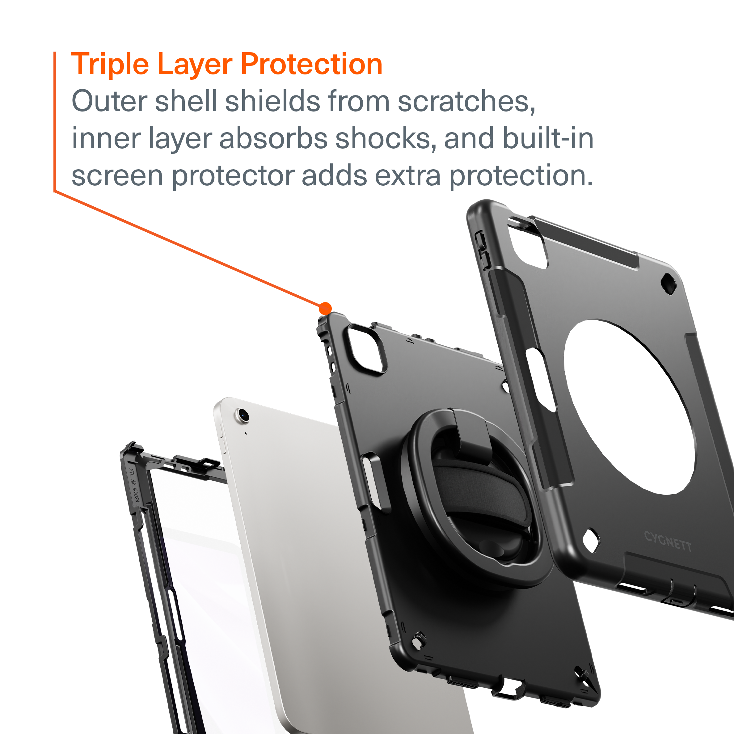 Durable Shockproof iPad Air 11 Case (M2/M3) - Heavy Duty Protective Cover for Work, Travel & Outdoor Adventures