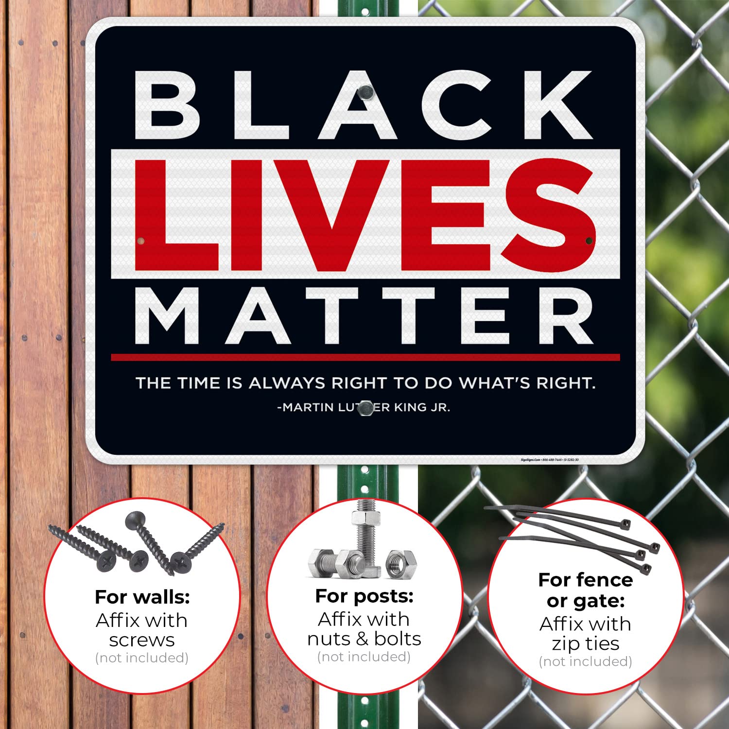 Black Lives Matter Sign - 24x30 Inches, 3M EGP Reflective .080 Aluminum, Fade Resistant, Made in USA - Perfect for Yard, Protest, or Community Display