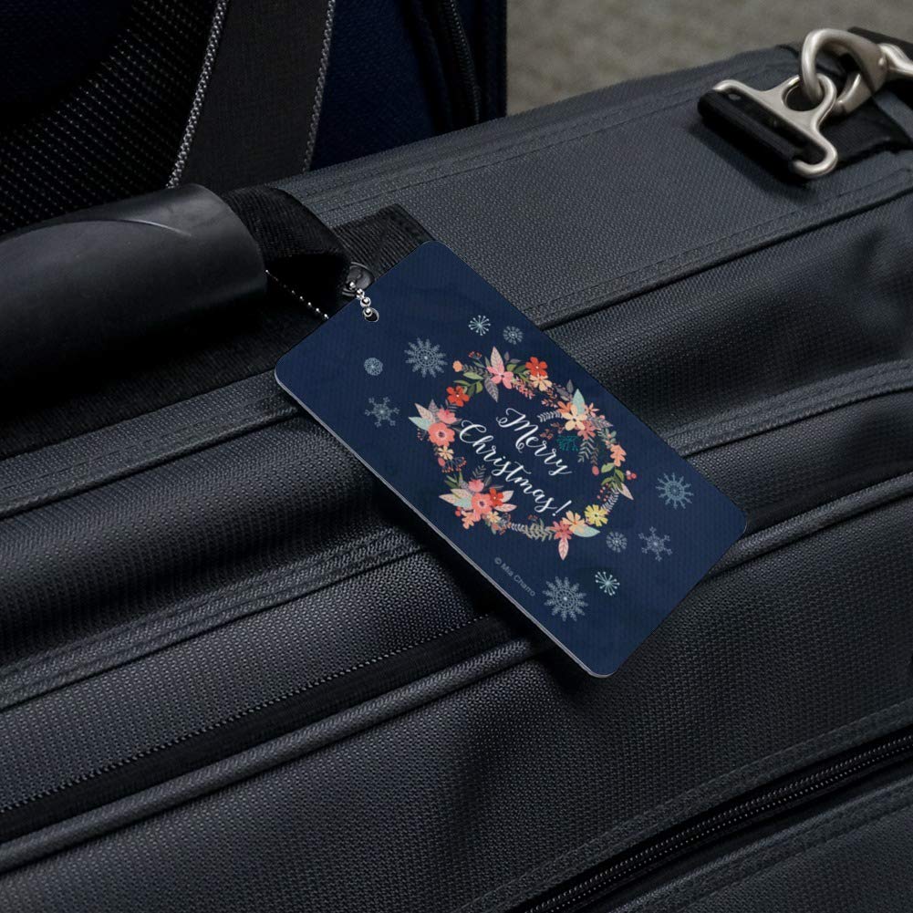 Festive Christmas Snowflake Wreath Luggage Tag - Durable Suitcase ID Tag for Carry-On Bags | Perfect for Holiday Travel & Gift Giving
