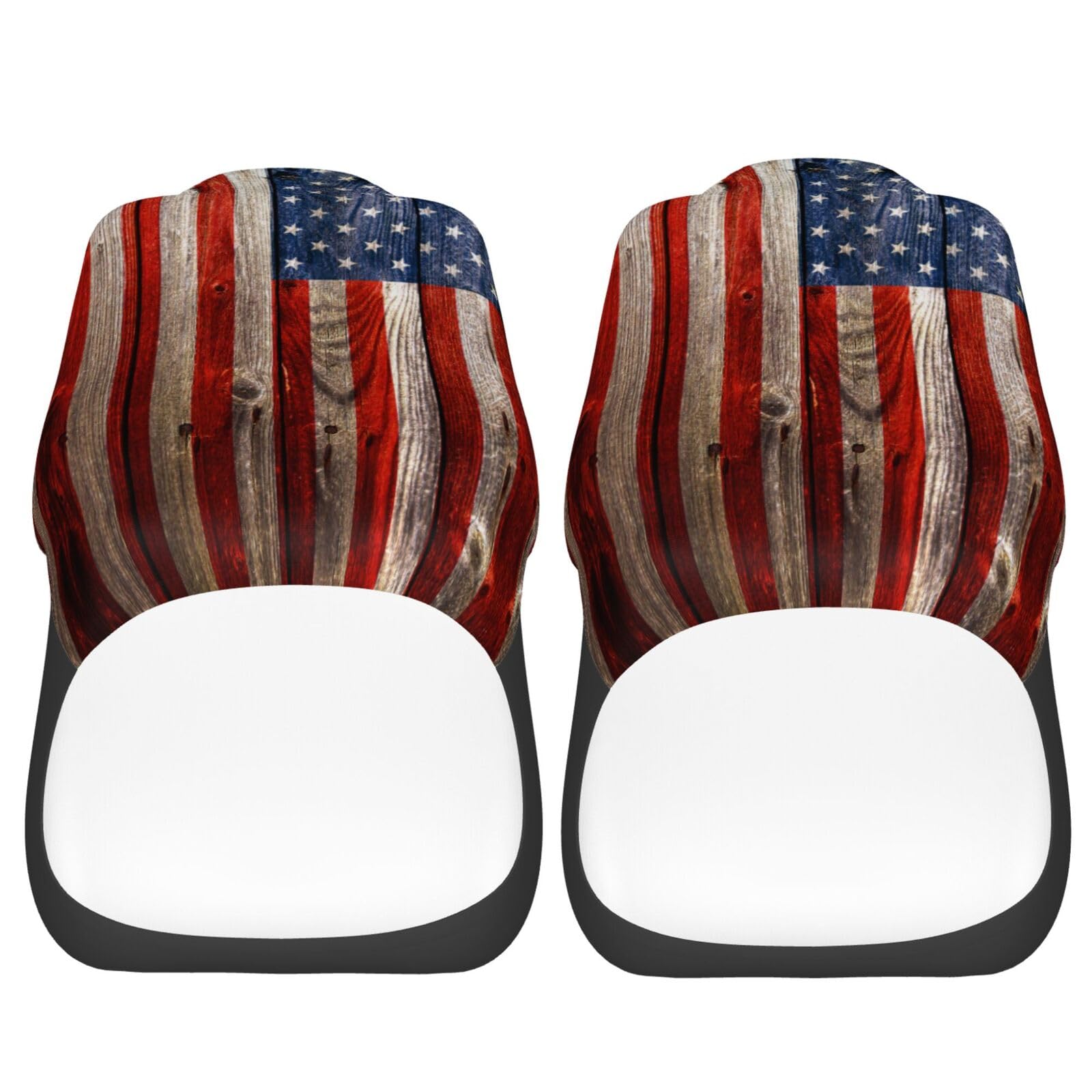 Universal 2-Piece American Flag Wooden Car Seat Covers - Front Seat Protectors for Most Cars, SUVs, Sedans & Trucks | Patriotic Auto Accessories for Road Trips & Daily Commute