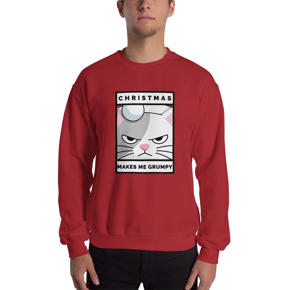 Funny Christmas Cat Sweater - Ugly Christmas Cat Sweaters & Grumpy Cat Shirt for Women & Men | Cozy Holiday Cat Sweater for Christmas Parties, Family Gatherings & Festive Photo Shoots