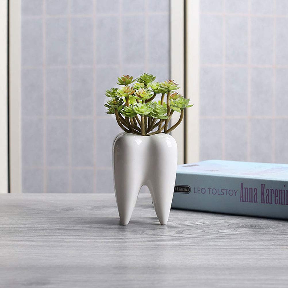 2 Pcs Creative Ceramic Succulent Plant Pots - Desktop Decorative Flower Pots for Plants, Cactus, Herbs | Perfect for Home, Office, Indoor Decor & Gift Ideas