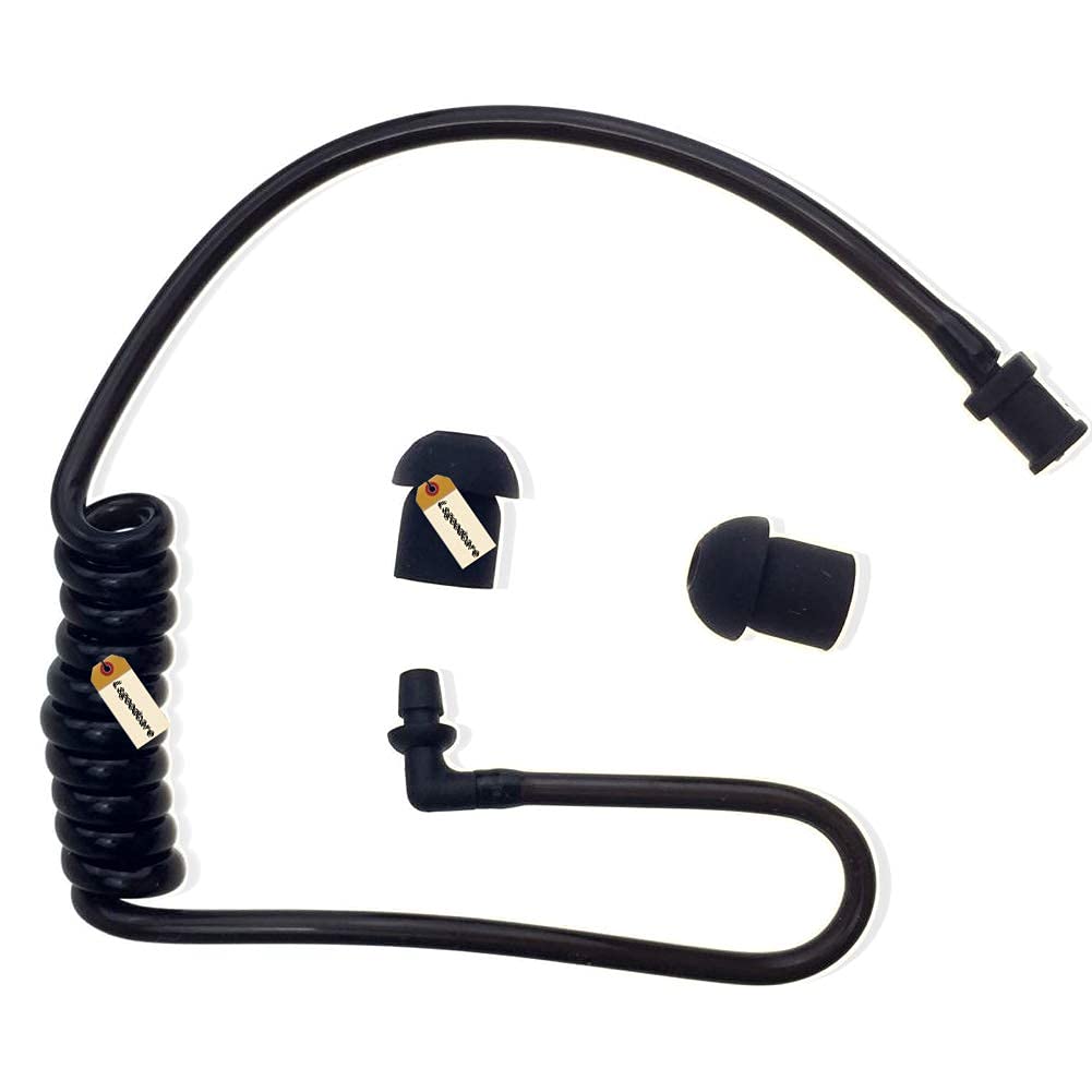 Lsgoodcare 20Pcs Replacement Covert Acoustic Air Coil Audio Tube Earbuds - Black - Compatible with Motorola, Kenwood, Icom, Yaesu - Secure & Clear Communication for Security, Surveillance & Two-Way Radio Use