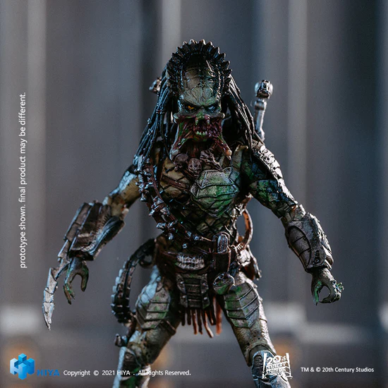 1/18 HIYA 5inch Action Figure - Exquisite Mini Series AVPR Battle Damage Wolf Predator Collectible Toy for Display & Play - Perfect for Movie Fans, Collectors & Gift Giving
