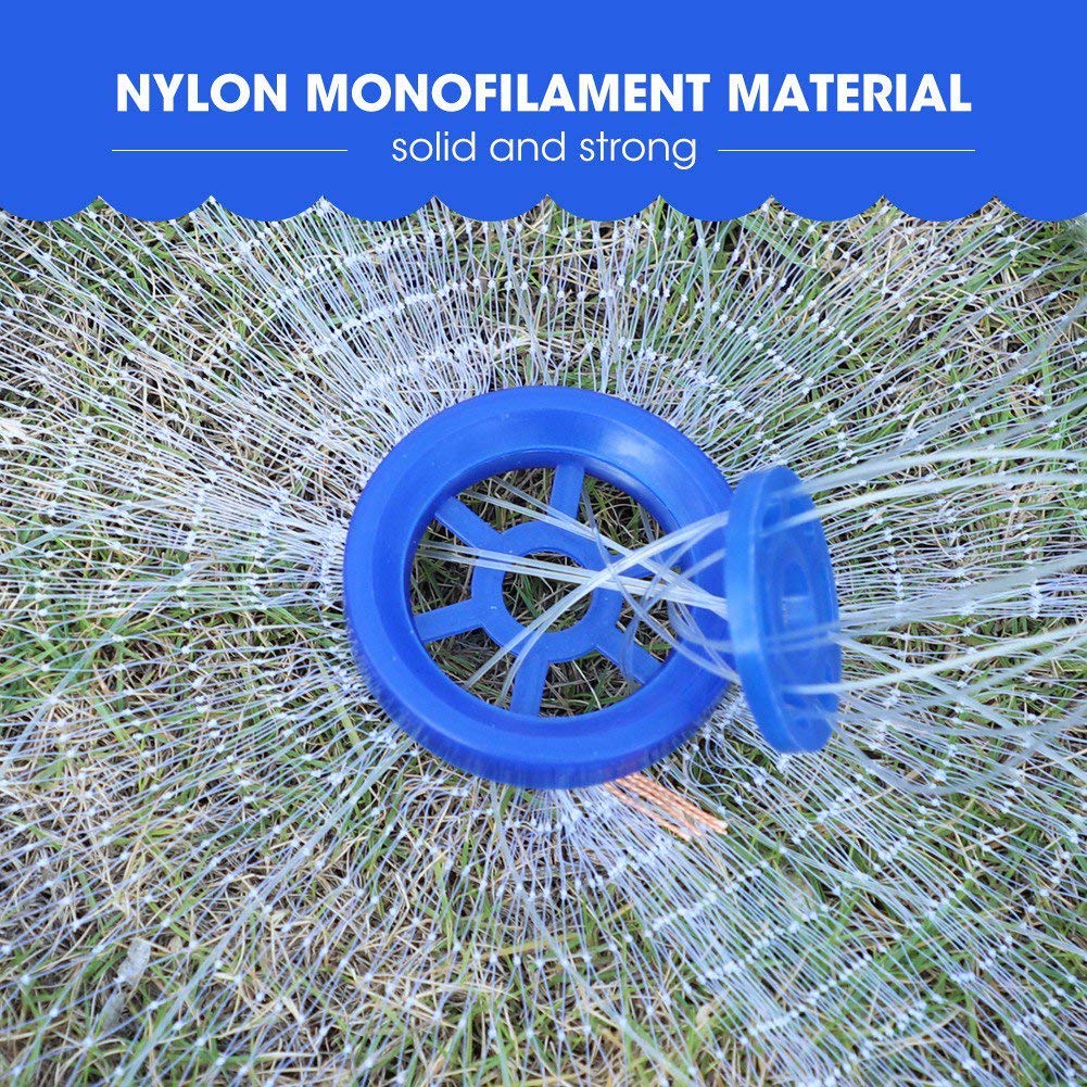 Premium Nylon Monofilament Fishing Cast Net - 2.4m Hand Throw Fishing Mesh for Outdoor Fishing, Crabbing, and Shrimping | Durable & Lightweight for Saltwater & Freshwater Use