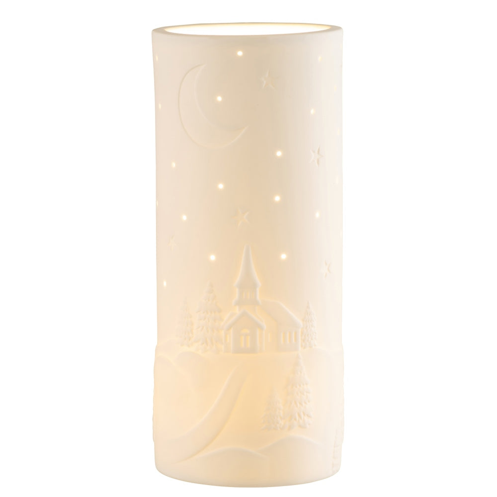 Belleek Living Church Scene Luminaire - Elegant Irish Porcelain Night Light for Home Decor, Gift, and Prayer Spaces | Perfect for Bedrooms, Living Rooms, and Religious Settings