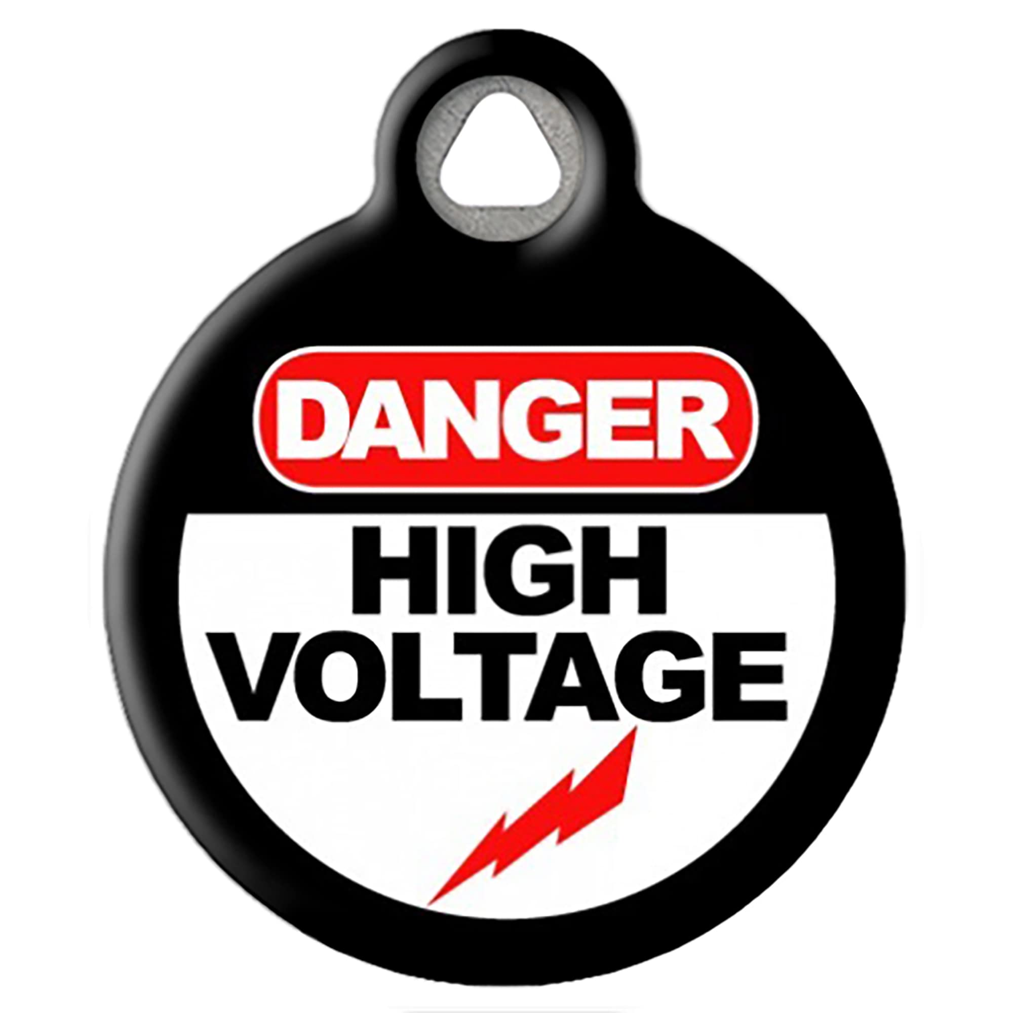 Custom Engraved High Voltage Dog Tag - Personalized Pet ID Tag for Dogs & Cats, Large Size - Perfect for Outdoor Adventures & Pet Safety