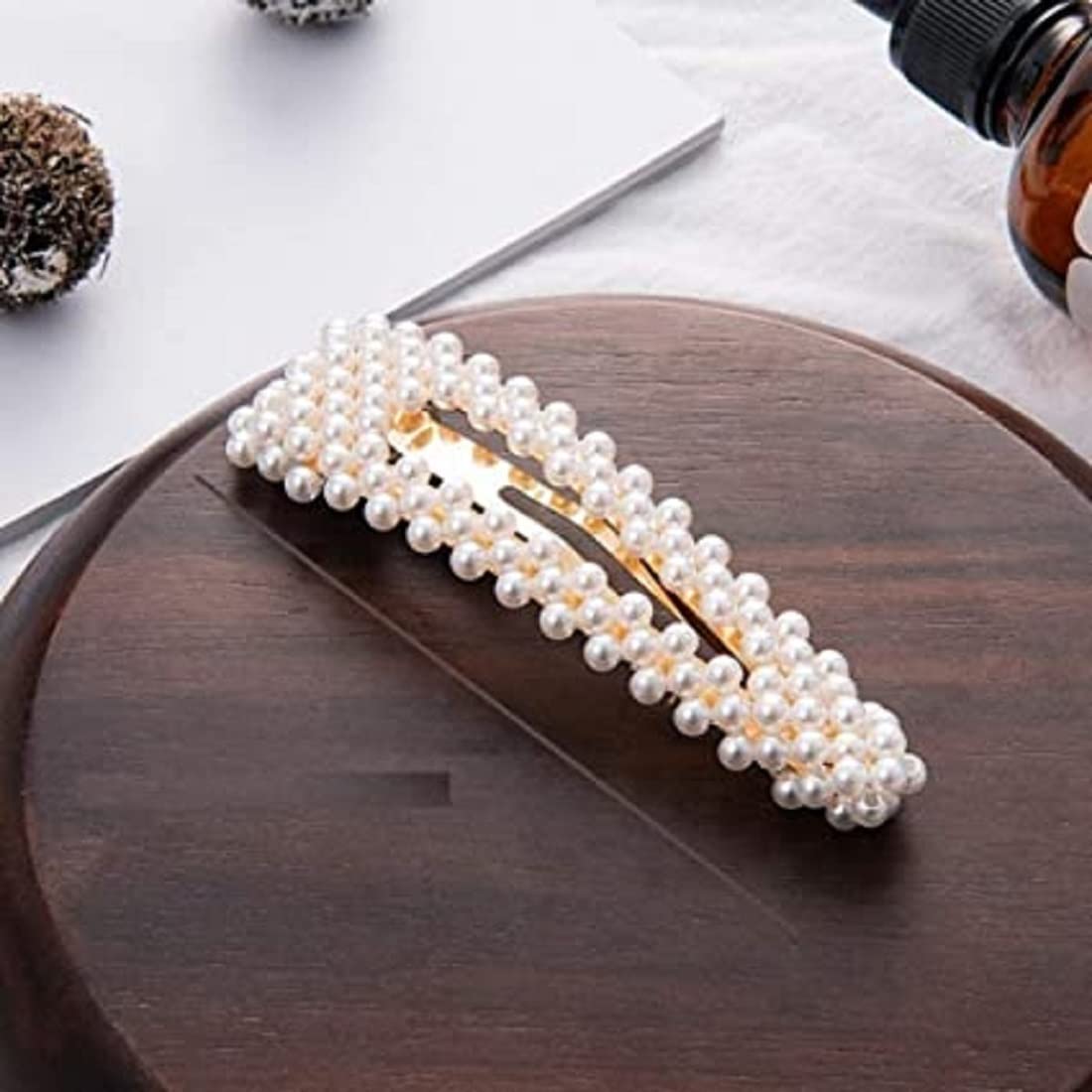 Elegant Handmade Pearl Metal Hair Clips for Women & Girls - 10 Pack Fashion Hair Accessories with Random Designs for Parties, Weddings & Special Occasions | Perfect for Updos, Braids & Everyday Styling