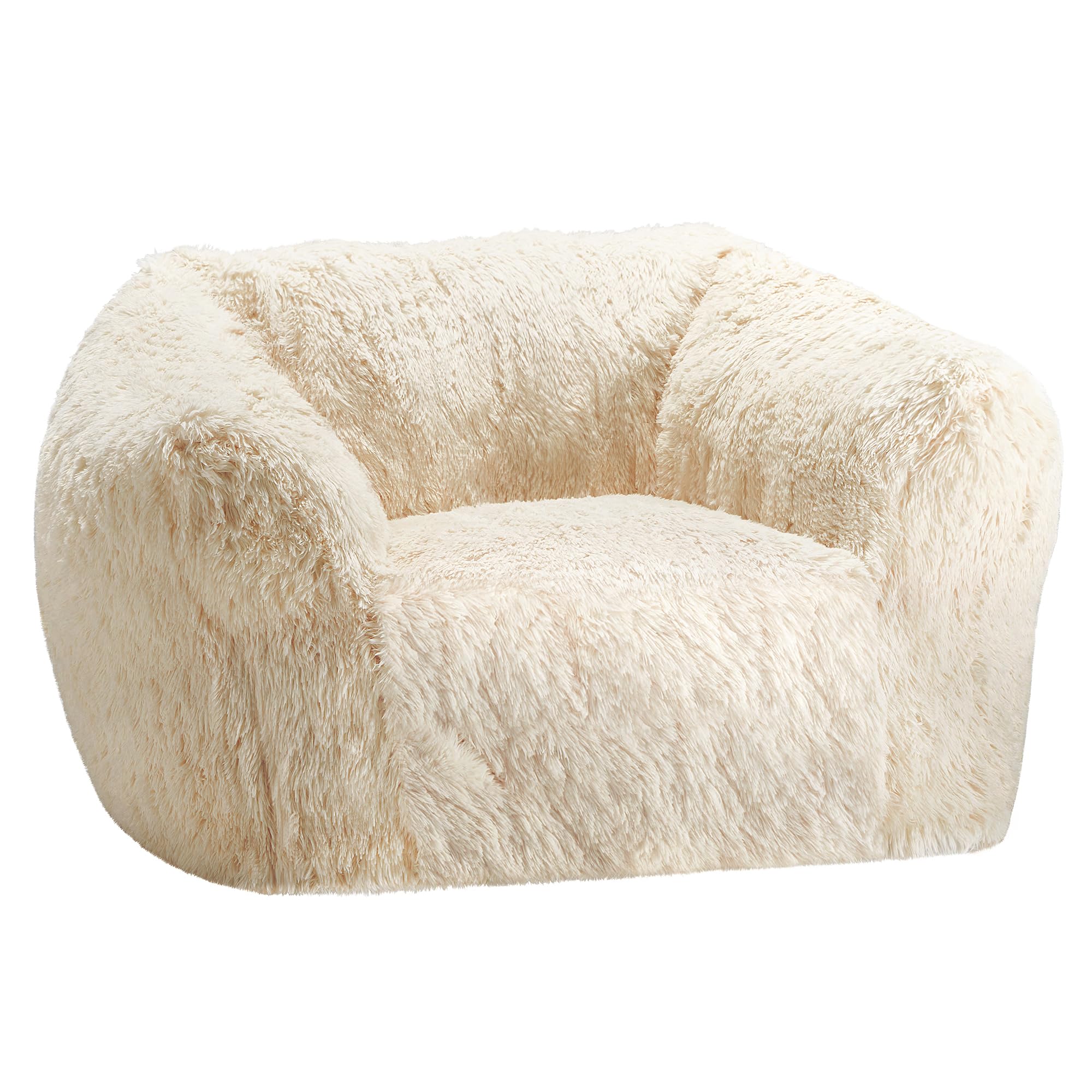 Homguava Extra Large Giant Bean Bag Chair for Adults - Big Memory Foam Stuffed Bean Bag Sofa with Armrests & Filler, Plush Comfy Lazy Couch for Bedroom, Living Room, Game Room & Home Theater (XL, White)