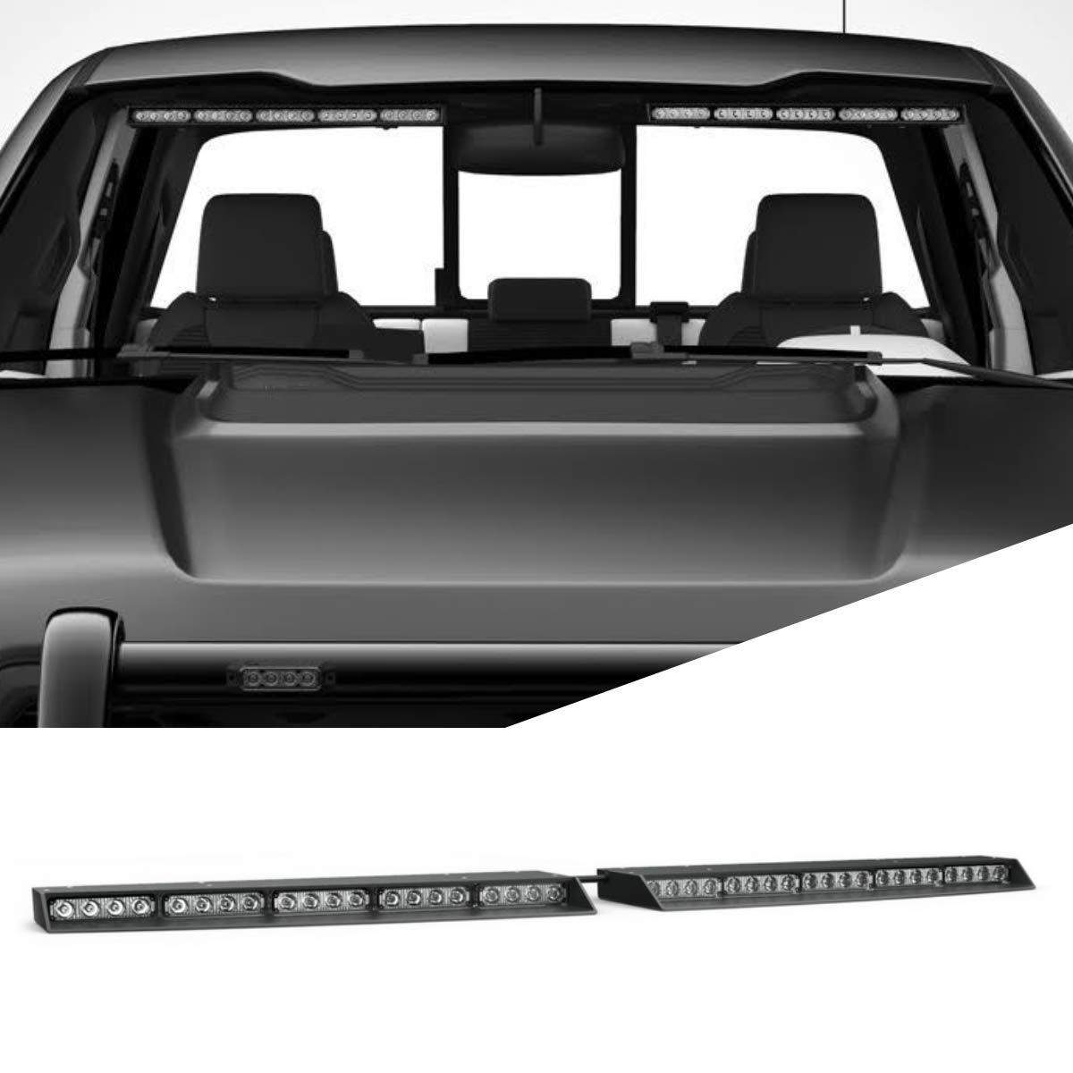 SpeedTech Raptor TIR LED Strobe Light Bar - Amber Emergency Vehicle Interior Windshield Visor Light with Bracket & Control Box for Police, Security & First Responders | Perfect for Night Patrols, Roadside Assistance & Emergency Signaling
