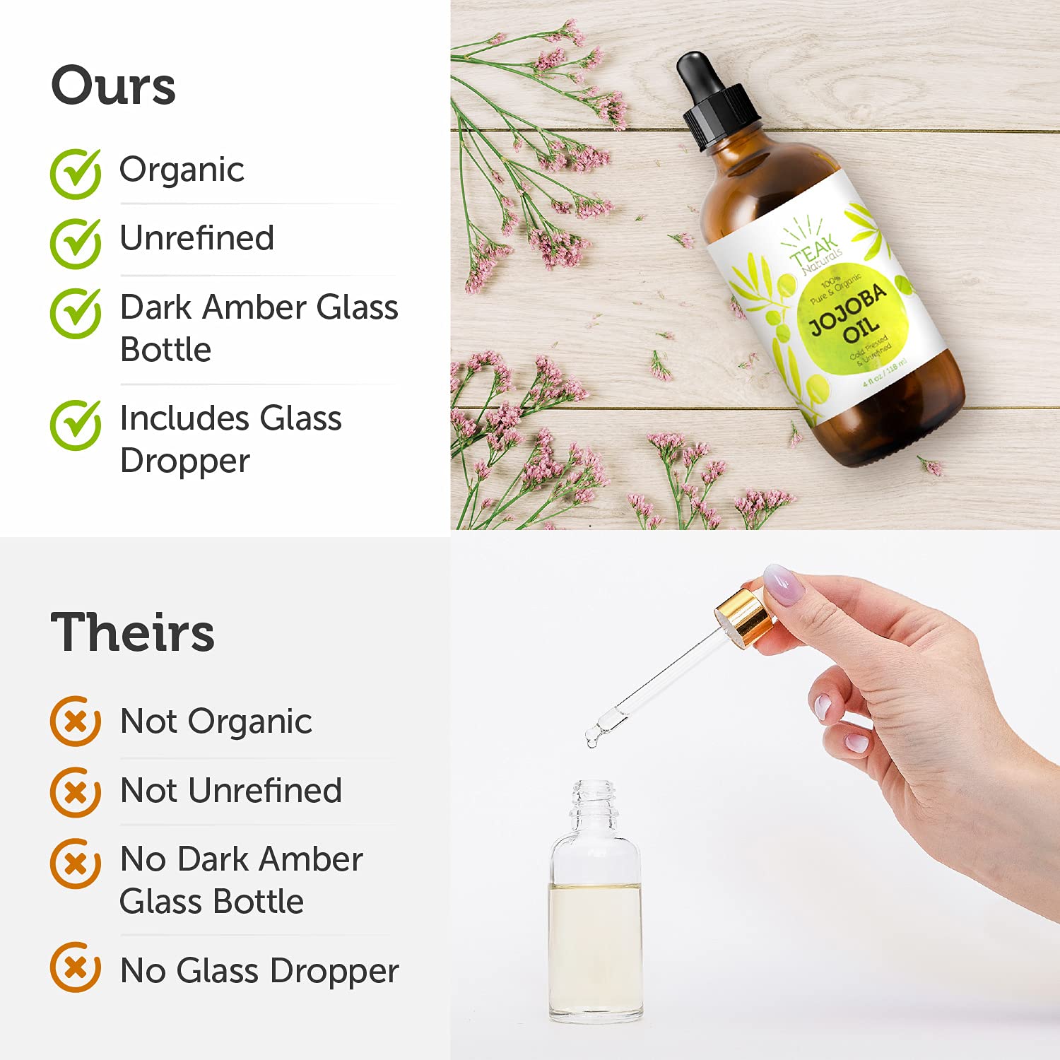 Organic Cold Pressed Jojoba Oil - 100% Pure & Unrefined Moisturizer for Skin, Hair & Nails - 4oz Natural Hydrating Treatment for Face, Body & Cuticles - Perfect for DIY Beauty & Massage Therapy
