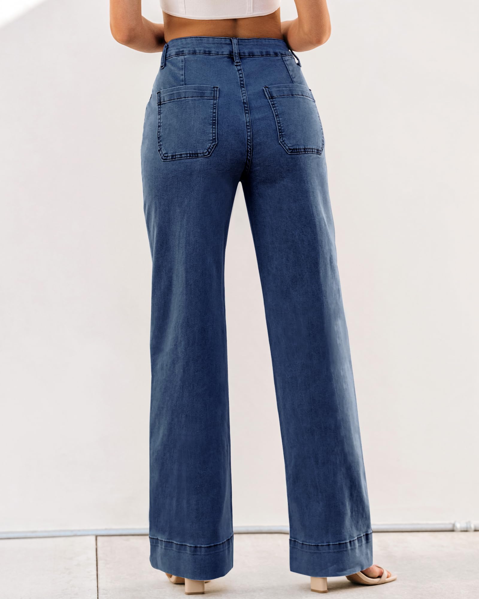 Luvamia Women's Wide Leg Jeans - Trendy High Waist Straight Leg Baggy Stretchy Denim Pants for Casual Wear, Street Style & Everyday Outfits