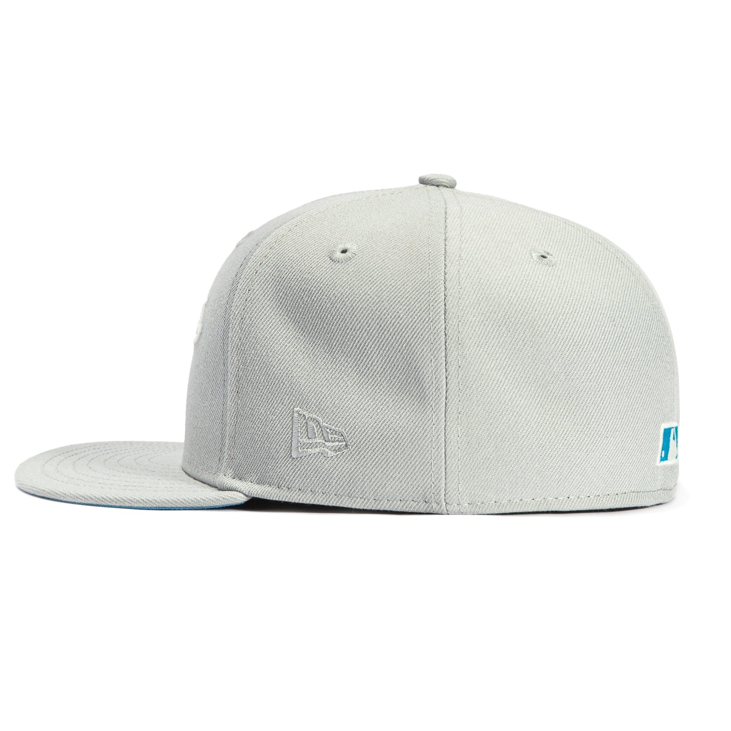 New Era 59Fifty Los Angeles Dodgers 50th Anniversary Stadium Patch Script Hat - Grey & White | Official MLB Baseball Cap for Fans & Collectors | Perfect for Games, Gifts & Streetwear Fashion
