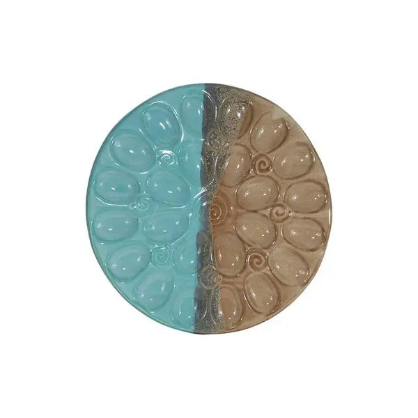 Ceramic Deviled Egg Tray - Island Oasis Design | Elegant Serving Platter for Appetizers, Parties & Holiday Entertaining