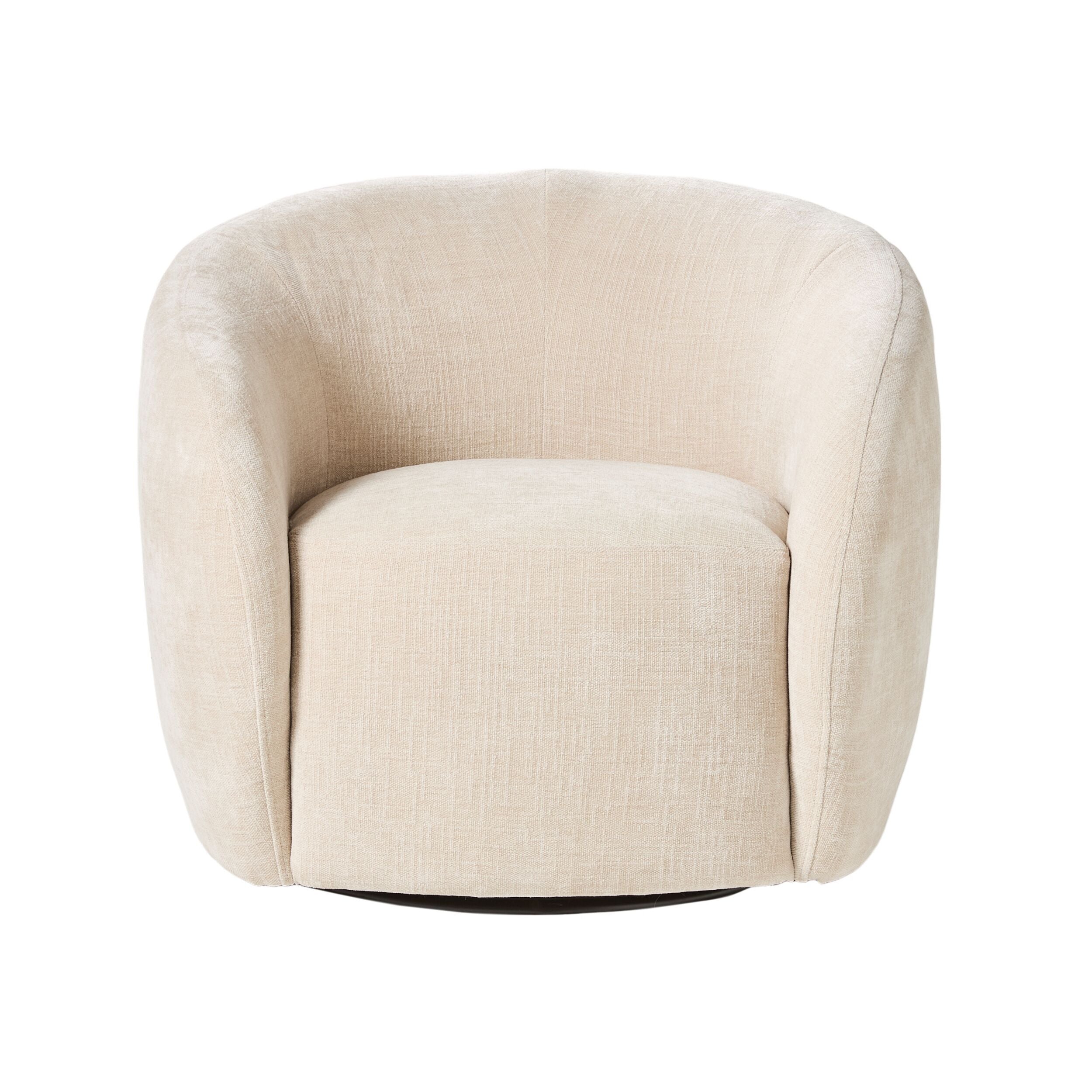Alessa Swivel Armchair Oasis Dune - Modern Accent Chair for Living Room, Bedroom & Office - 360° Rotating Lounge Chair with Comfortable Cushions - Perfect for Reading, Relaxing & Small Spaces