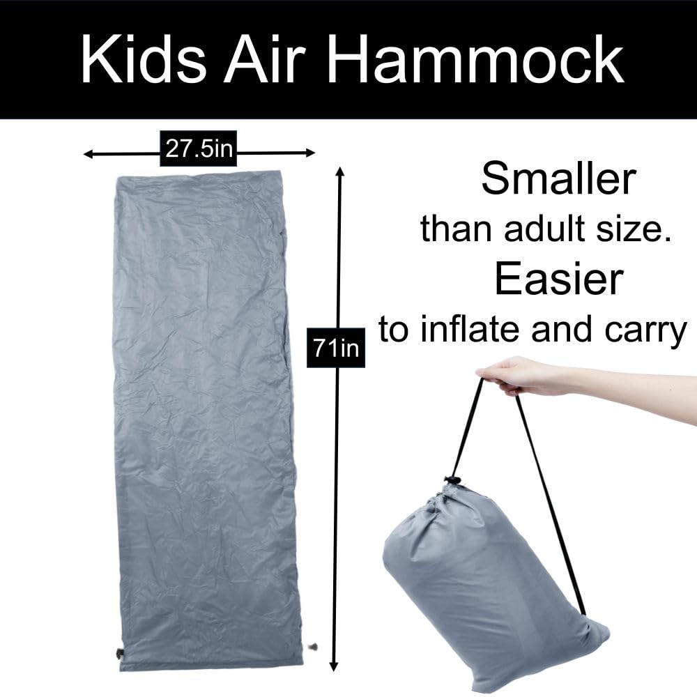 Kids Air Hammock Chillbean - Anti-Leak Inflatable Couch for Camping, Beach & Outdoor | Portable Air Sofa for Children & Teens | Perfect for Backyard, Poolside & Sleepovers (Blue)