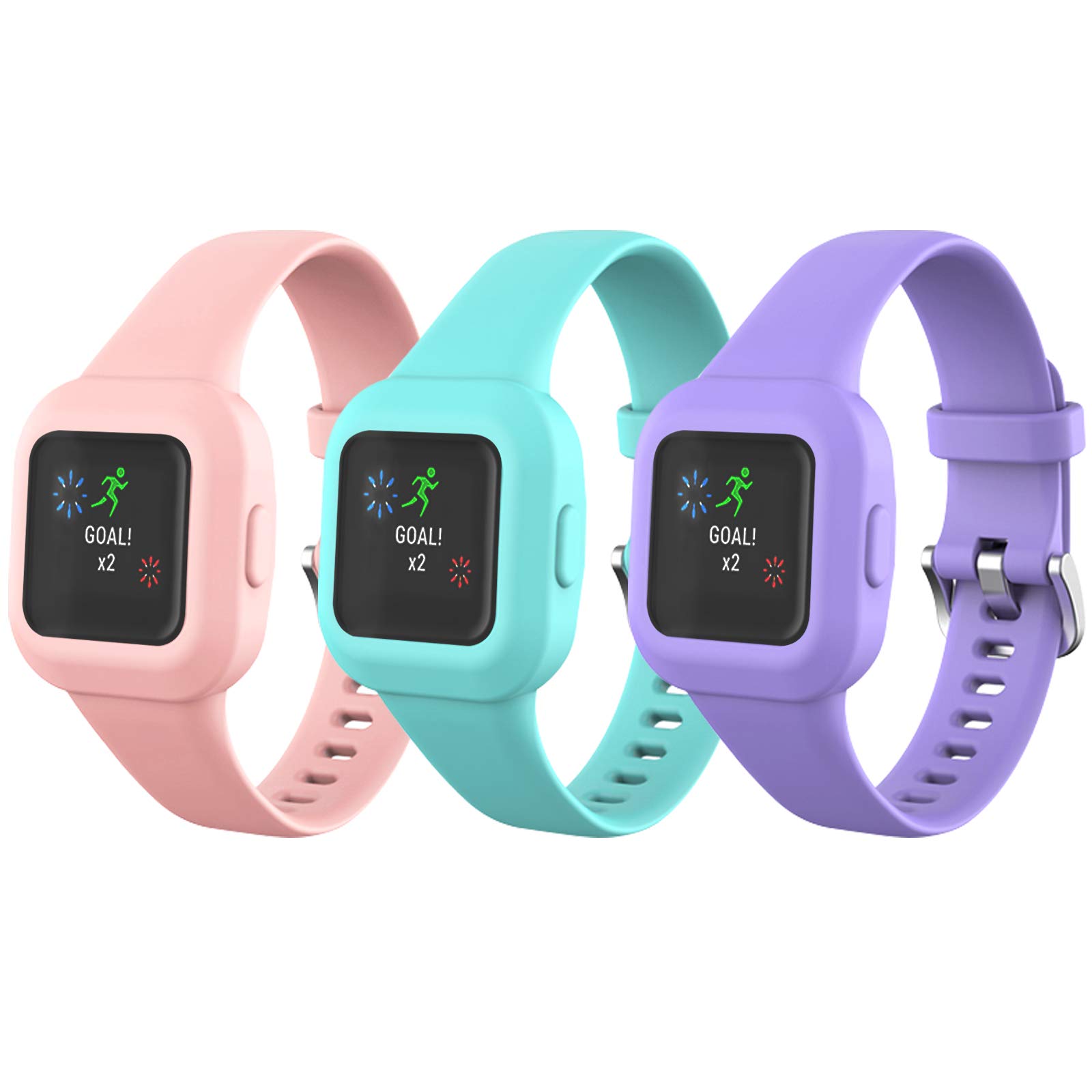 Replacement Silicone Watch Bands for Garmin Vivofit jr.3 - Compatible with Garmin Fit jr.3 for Kids, Boys & Girls - Durable, Comfortable & Adjustable Wristband for Sports, Play & Daily Activities