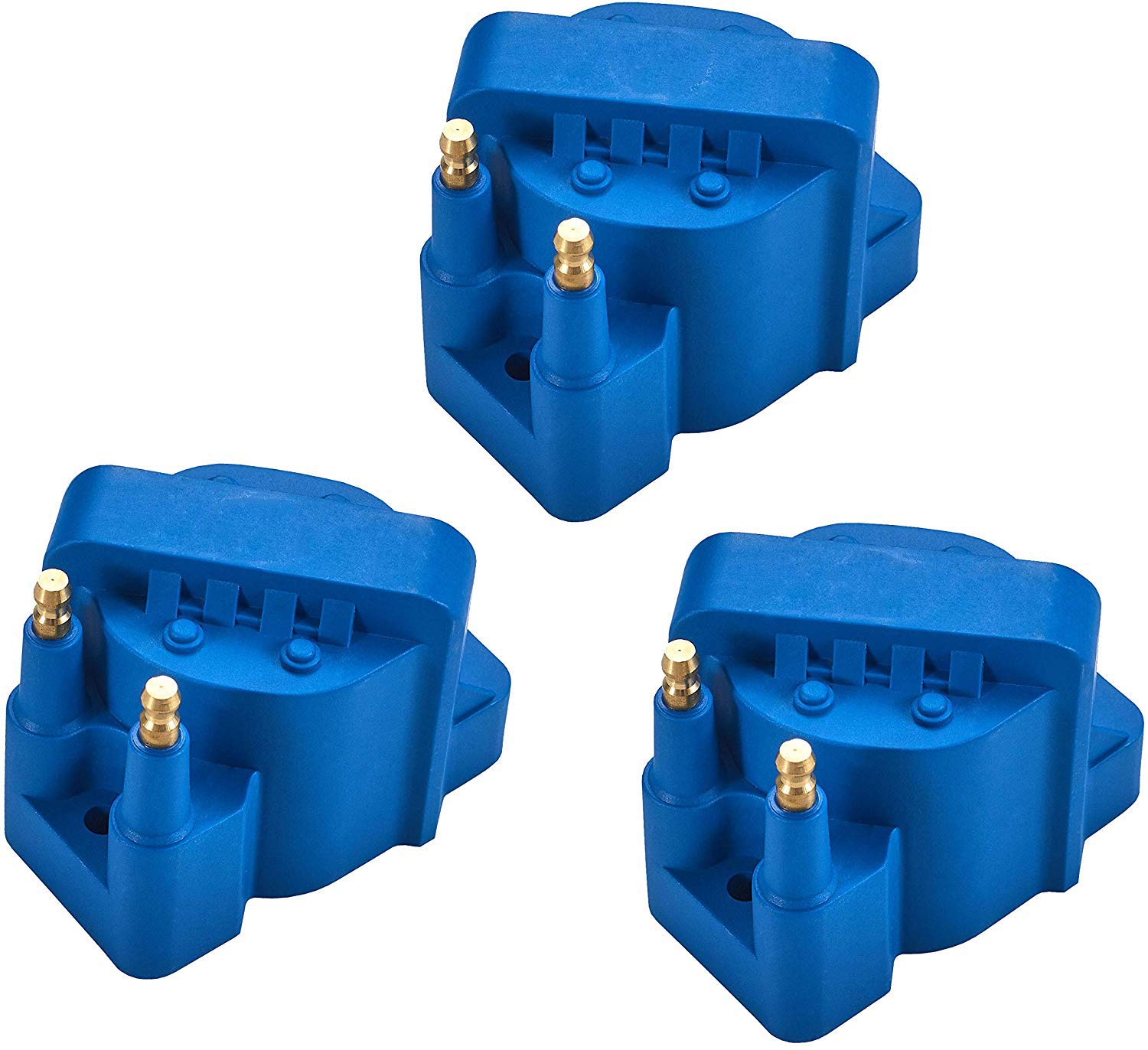 3-Pack Blue Ignition Coil Set Compatible with Buick Cadillac Chevrolet Oldsmobile Pontiac 3.8L V6 - Replacement for C849 5C1058 DR39 C1647 - Fits Allure LeSabre Camaro Impala 88 98 Bonneville Malibu - Perfect for Engine Performance & DIY Auto Repair