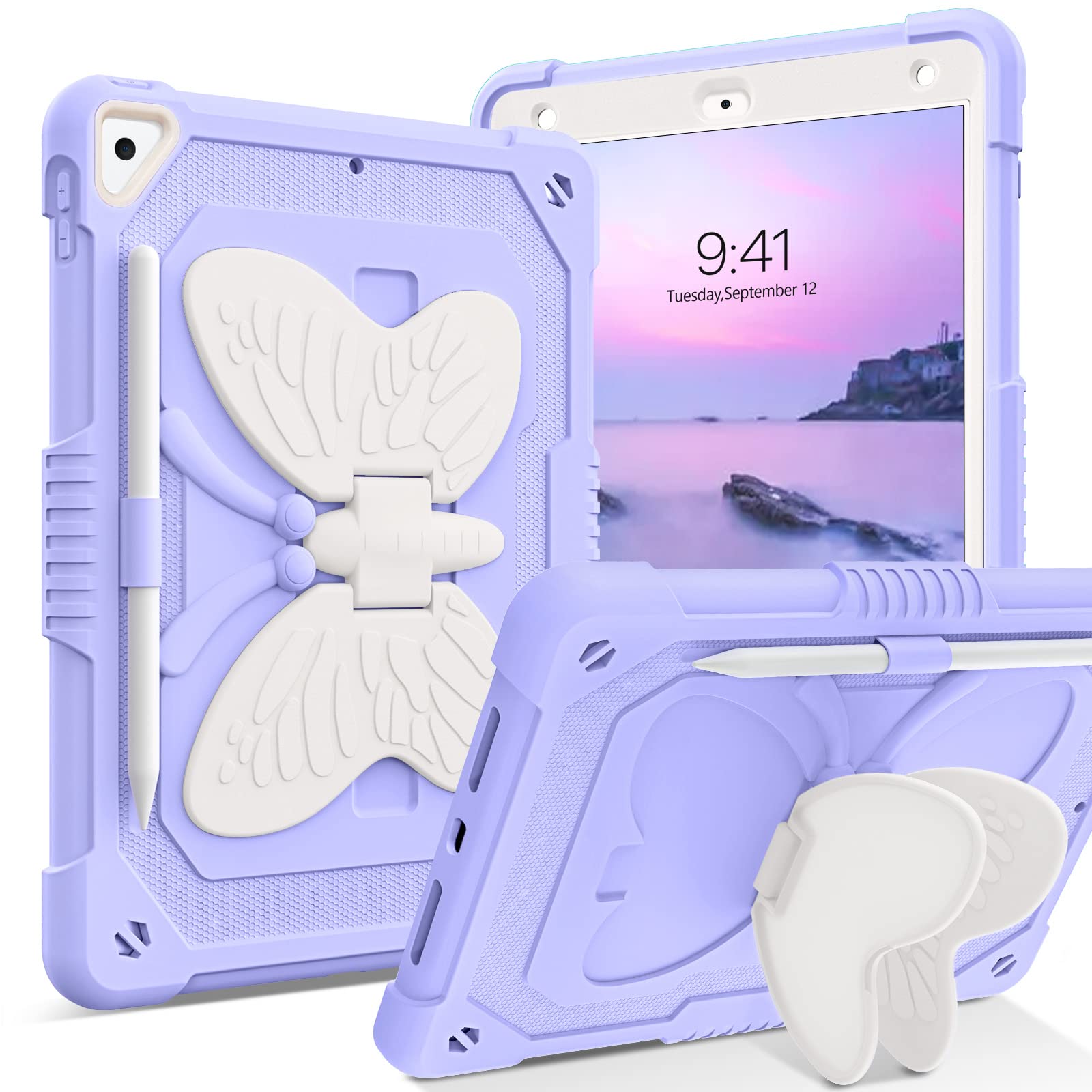 DUEDUE Shockproof Kids iPad Case for iPad Air 2/5th/6th Gen (2017/2018) & iPad Pro 9.7