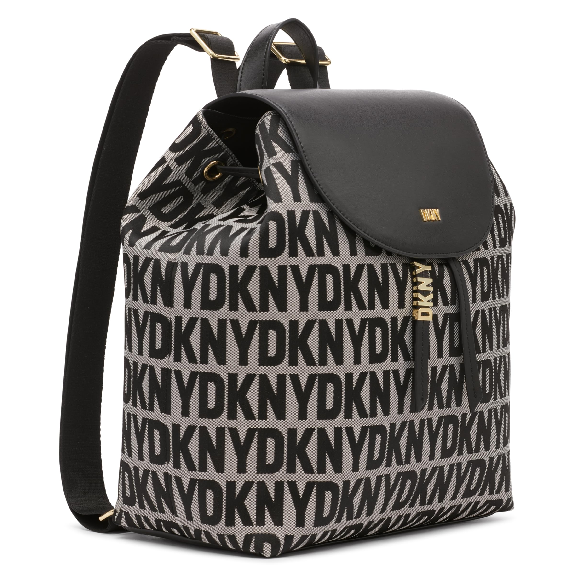 DKNY Women's Shane Backpack - Stylish Black Logo Backpack for Work, Travel & School | Durable & Fashionable Shoulder Bag for Women | Perfect for Commuting, College & Everyday Use