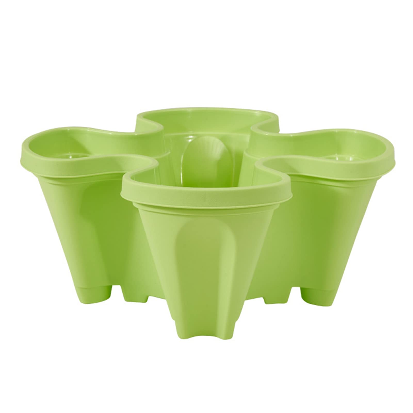 Stackable 4-Petal Flower Pot - Reusable Vertical Planter for Indoor/Outdoor Plants, Herbs, Succulents & Gardening - Perfect for Home Decor, Balcony, Patio & Small Space Gardening