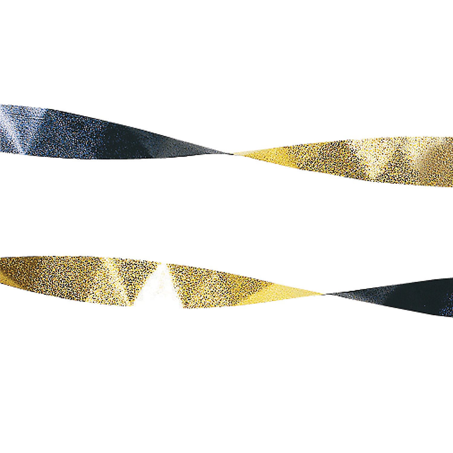 Black and Gold Foil Streamer - 25ft Long Party Decorations for Birthday, Wedding & Holiday Celebrations - Perfect for Wall, Ceiling & Photo Backdrop Decor