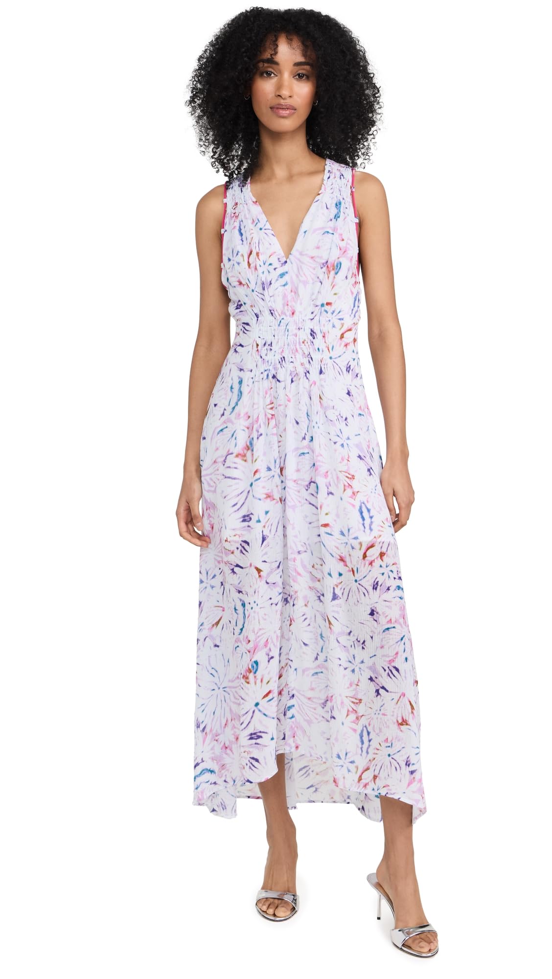 IRO Women's Laini Dress - Elegant Flowy Midi Dress with V-Neck & Long Sleeves | Perfect for Parties, Weddings & Date Nights