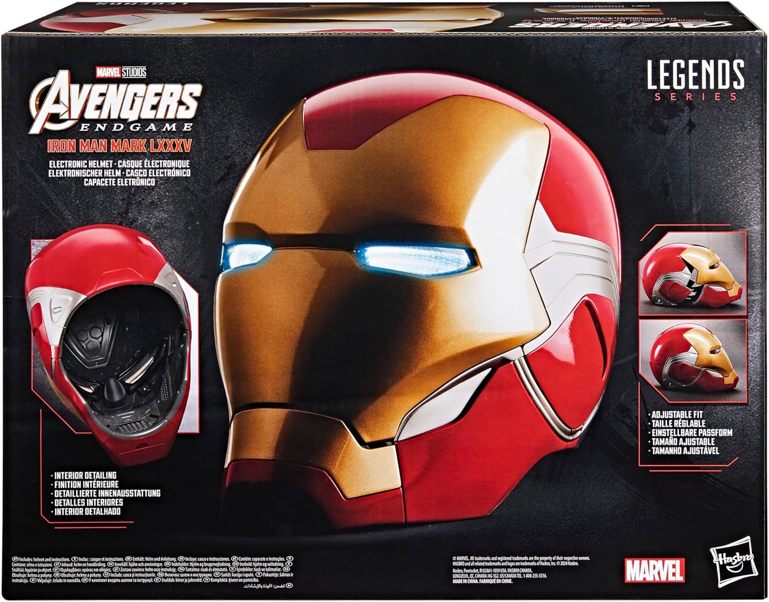 Marvel Legends Iron Man Helmet Avengers Endgame - Official Collectible Replica for Cosplay, Display & Gifts - Perfect for Halloween, Comic Con & Superhero Fans