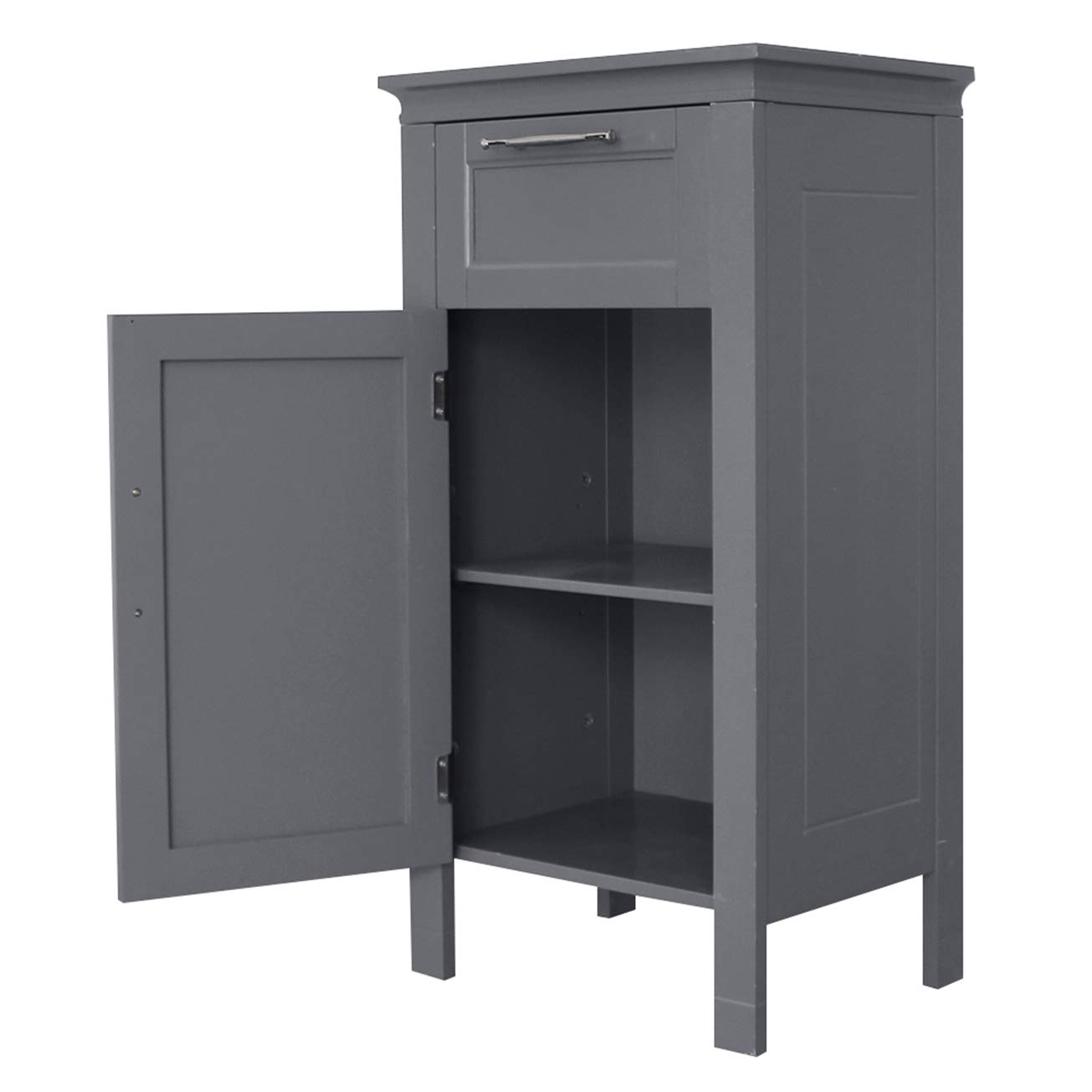 **MITPATY Gray Nightstand with Drawer and Cabinet - Modern Bedside Table for Bedroom Storage - Perfect for Small Spaces, Apartments & Guest Rooms**