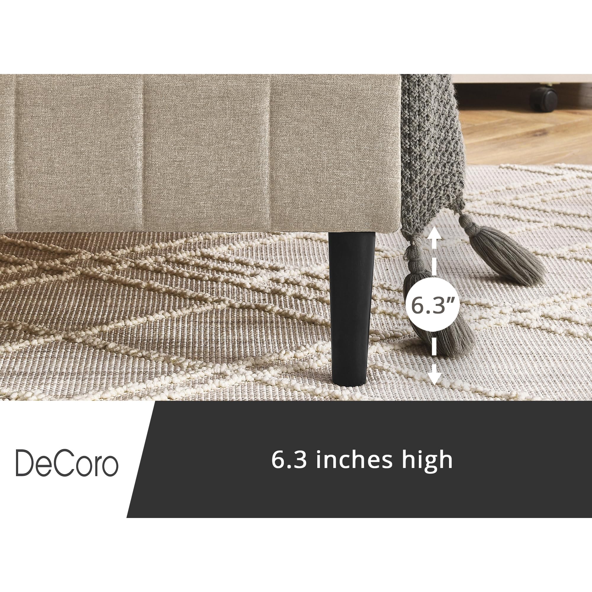 Chicago Modern Tufted Upholstered Platform King Size Bed Frame with Linen Fabric - Luxury Bedroom Furniture for Master Suite, Guest Room & Apartment