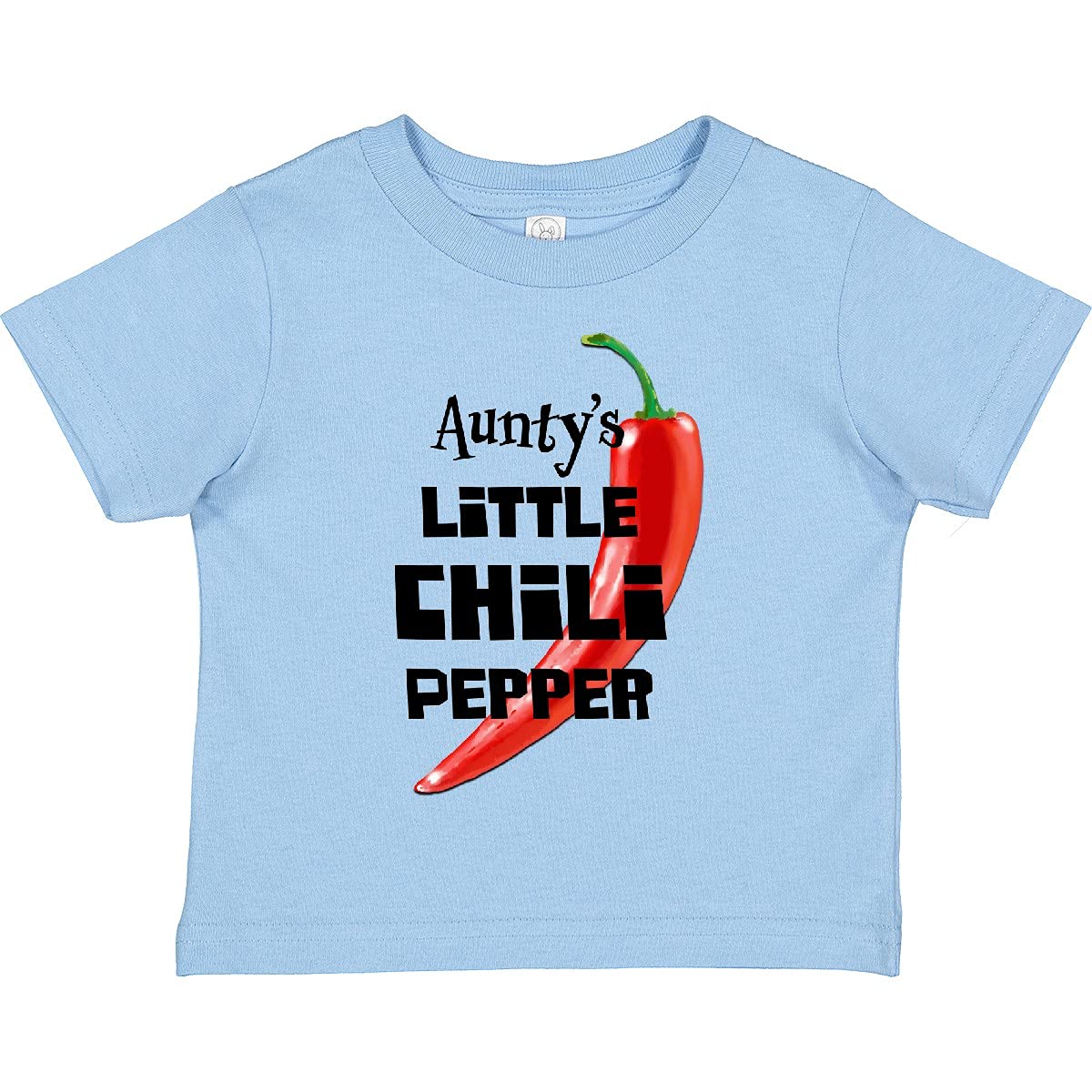 Inktastic Aunty's Little Chili Pepper Toddler T-Shirt - Cute & Funny Baby Clothes for Boys & Girls - Perfect for Family Gatherings & Playdates