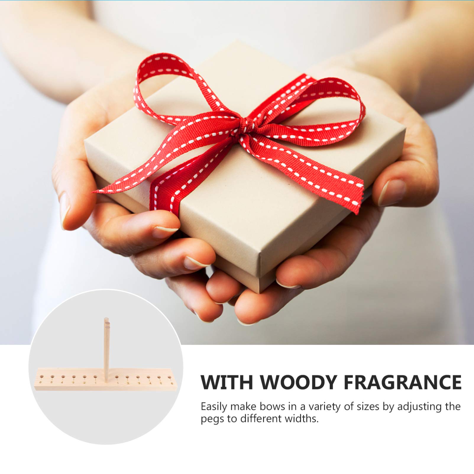 Wooden Bow Maker Tool - Handcrafted Wooden Ribbon & Bowknot Maker for DIY Wreaths, Gift Wrapping, and Craft Projects - Perfect for Large Bows and Holiday Decorations