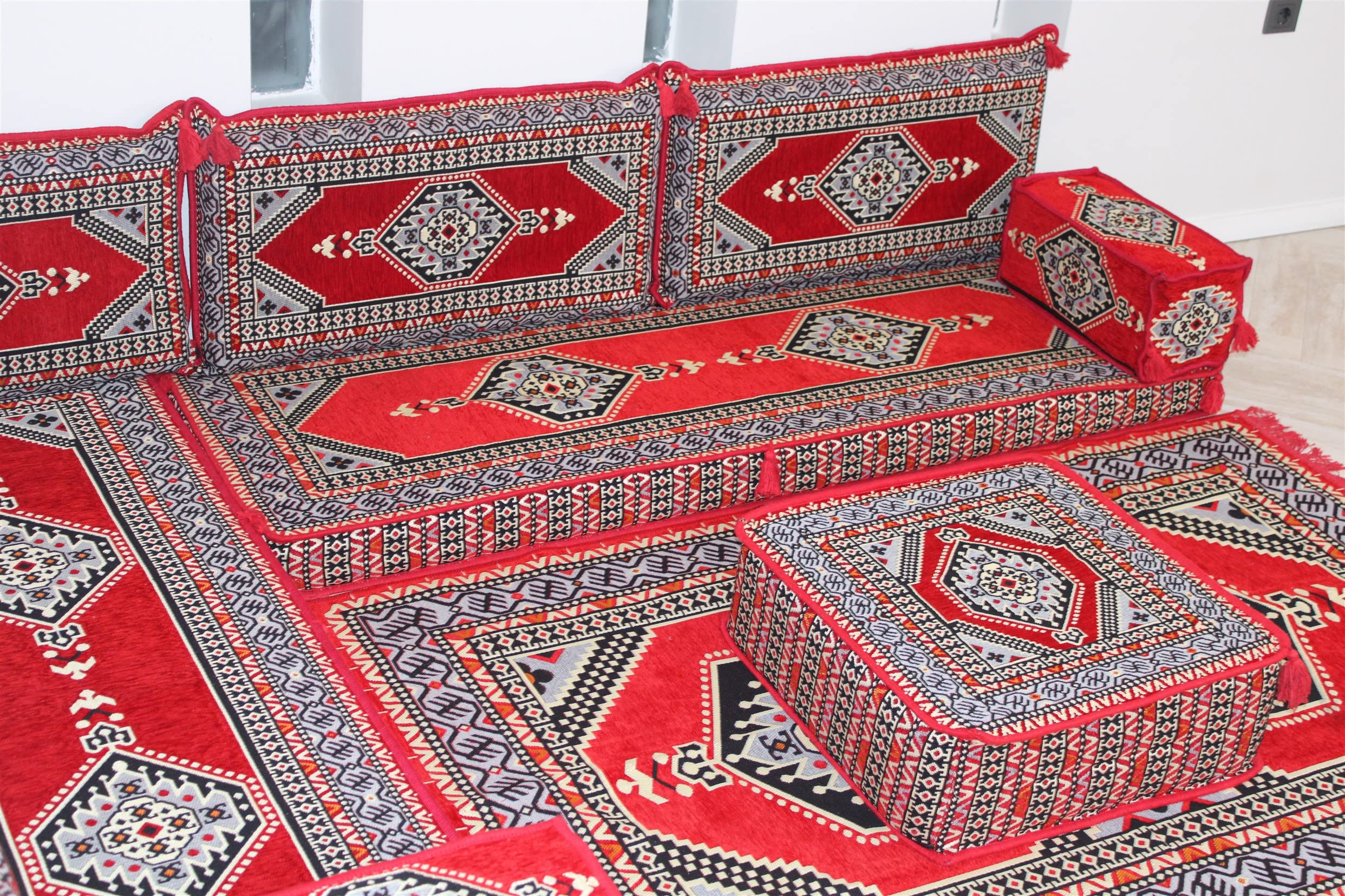 Arabic Corner Sofa Set - Traditional Floor Seating Sofa & Majlis Couch for Living Room, Lounge, and Cultural Gatherings | MA 99