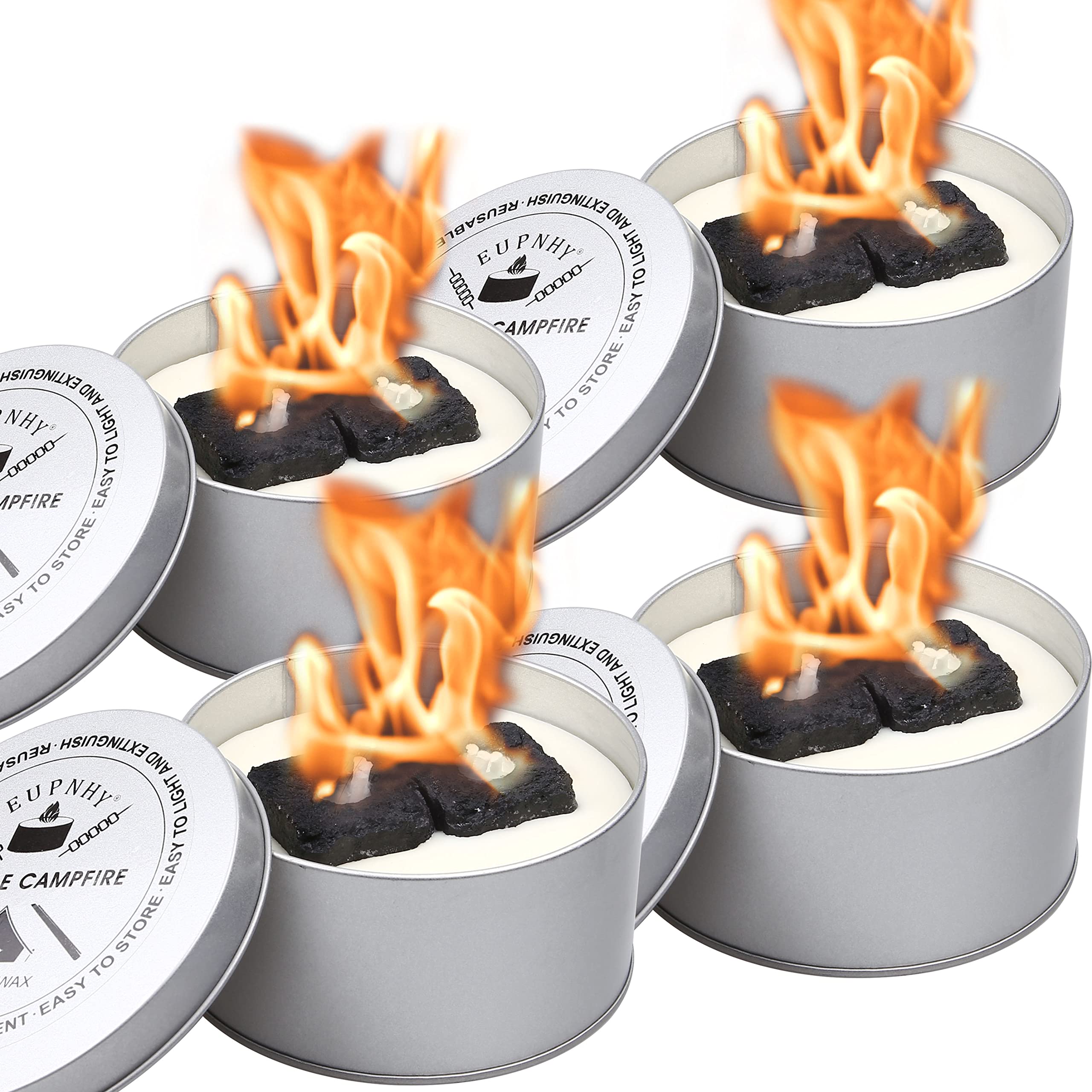 4 Pack Portable Campfire Pit - Lightweight Smores Maker for Outdoor Cooking | 3-5 Hours Burn Time, No Embers & Easy Clean | Perfect for Camping, Backyard BBQ, Beach Parties & Family Gatherings | Great Gift for Outdoor Enthusiasts