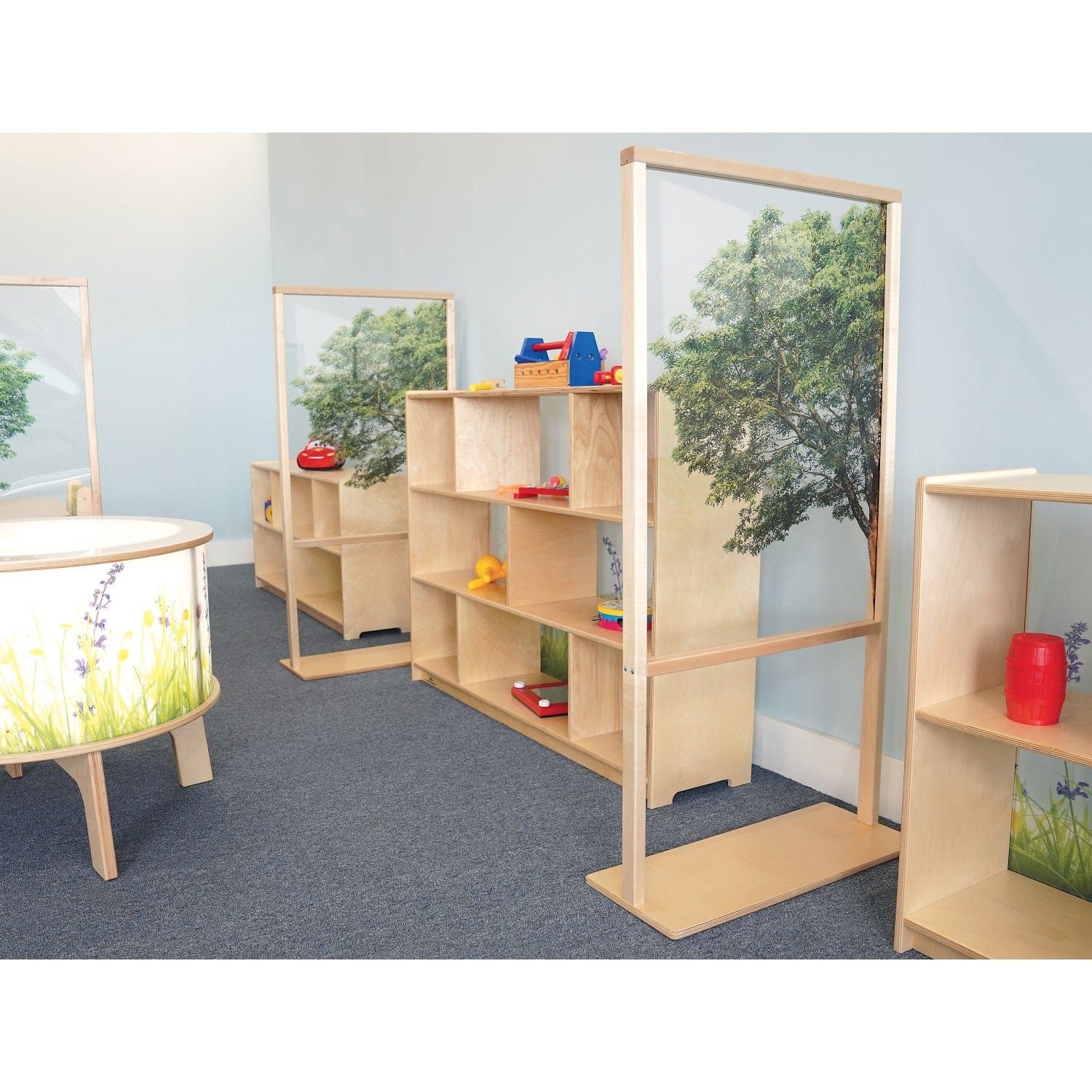 Nature View Floor Standing Partition 25W - Privacy Screen Divider with Natural Design for Office, Home, and Event Spaces - Perfect for Workspaces, Living Rooms, and Conference Areas