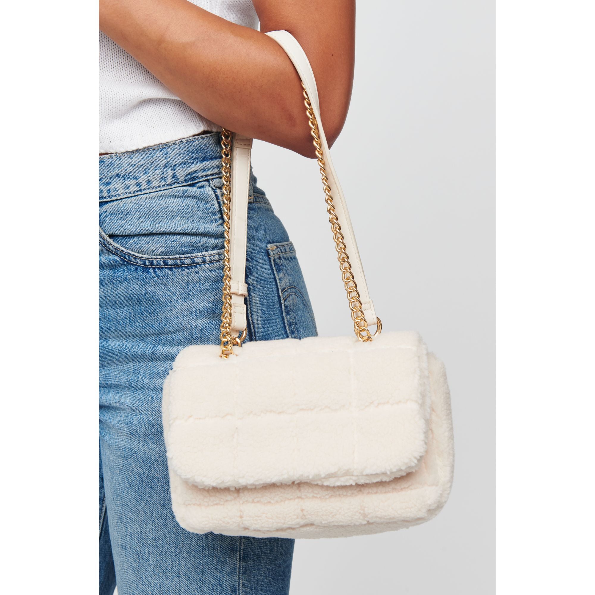 Ryeland Sherpa Crossbody Bag for Women - Soft Fleece Shoulder Purse with Adjustable Strap, Perfect for Travel, Shopping & Daily Use