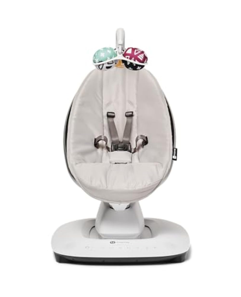4moms MamaRoo Baby Swing with Bluetooth - 5 Soothing Motions for Newborns & Infants, Adjustable Recliner, Grey - Perfect for Nursery, Playroom & Travel