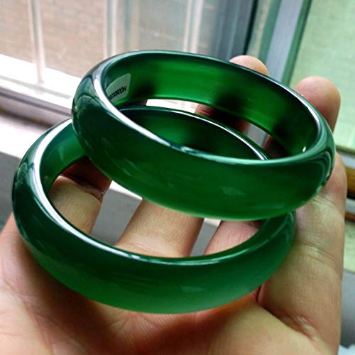 Brazilian Natural Green Chalcedony Bracelet for Women - Certified Agate Stone Bangle | Boho Chic Jewelry for Everyday Wear & Special Occasions