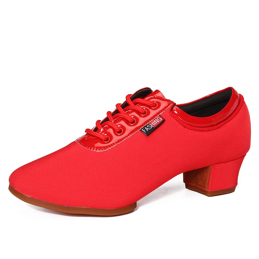 RUYBOZRY Women's Latin Ballroom Dance Shoes - Lace-Up Modern Performance Salsa Practice Shoes (Model 601) | Perfect for Professional Dance Competitions & Social Dancing