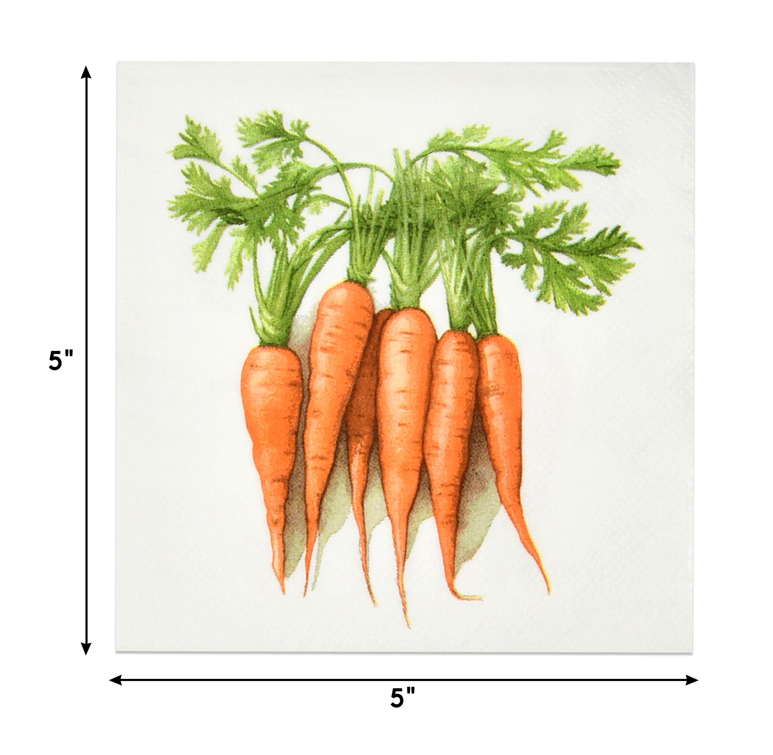 100-Pack Easter Carrot Cocktail Beverage Napkins | Disposable Paper Holiday Decorations for Spring Bunny, Floral Wedding & Baby Shower | Perfect for Dessert Tables, Dinner Parties & Easter Celebrations