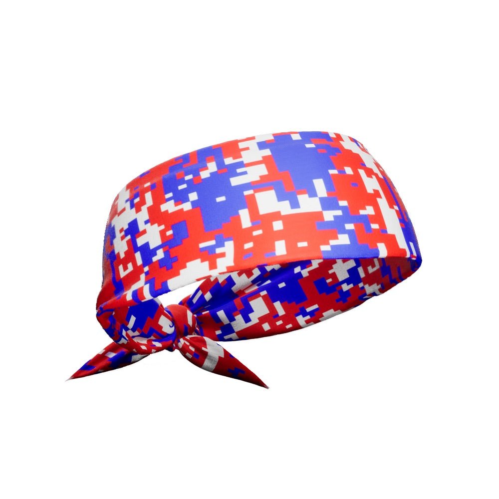 RWB Digital Camouflage Tie Headband - Adjustable & Breathable for Running, Workout, Sports, and Outdoor Activities