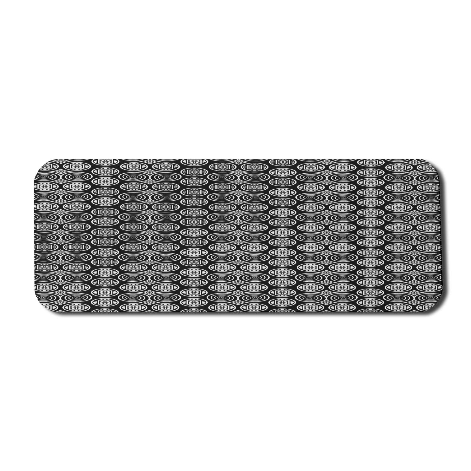 Ambesonne Abstract Computer Mouse Pad - Vintage Art Deco Curlicue Nature Inspired Swirly Circles Design, Non-Slip Rubber Base, Large 31